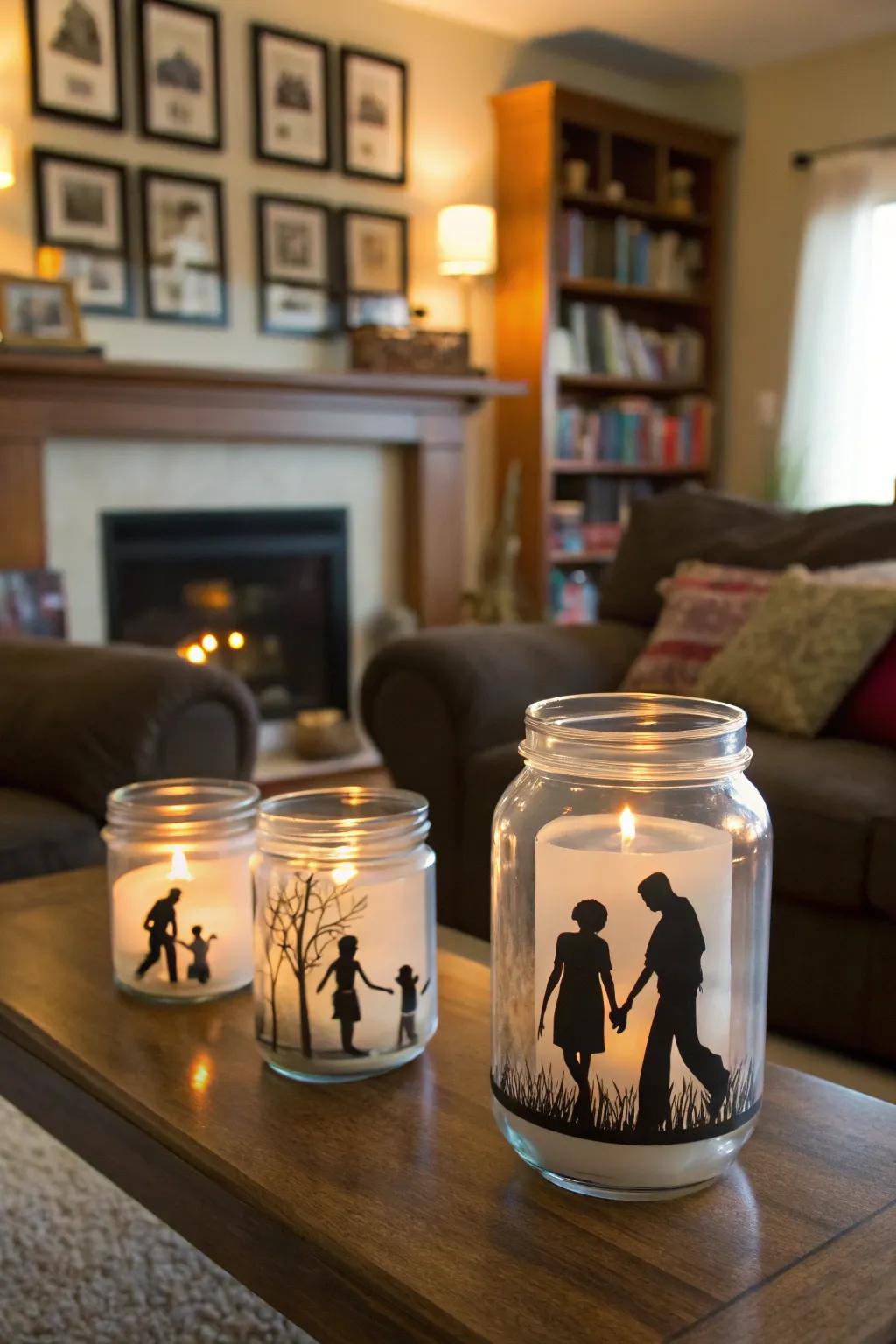 Personalized portrait jars capturing cherished memories.