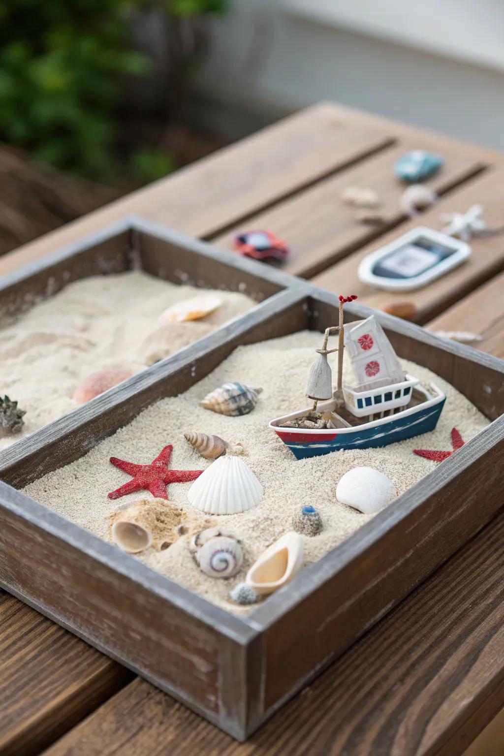 Capture seaside memories with a beach-inspired shadow box.