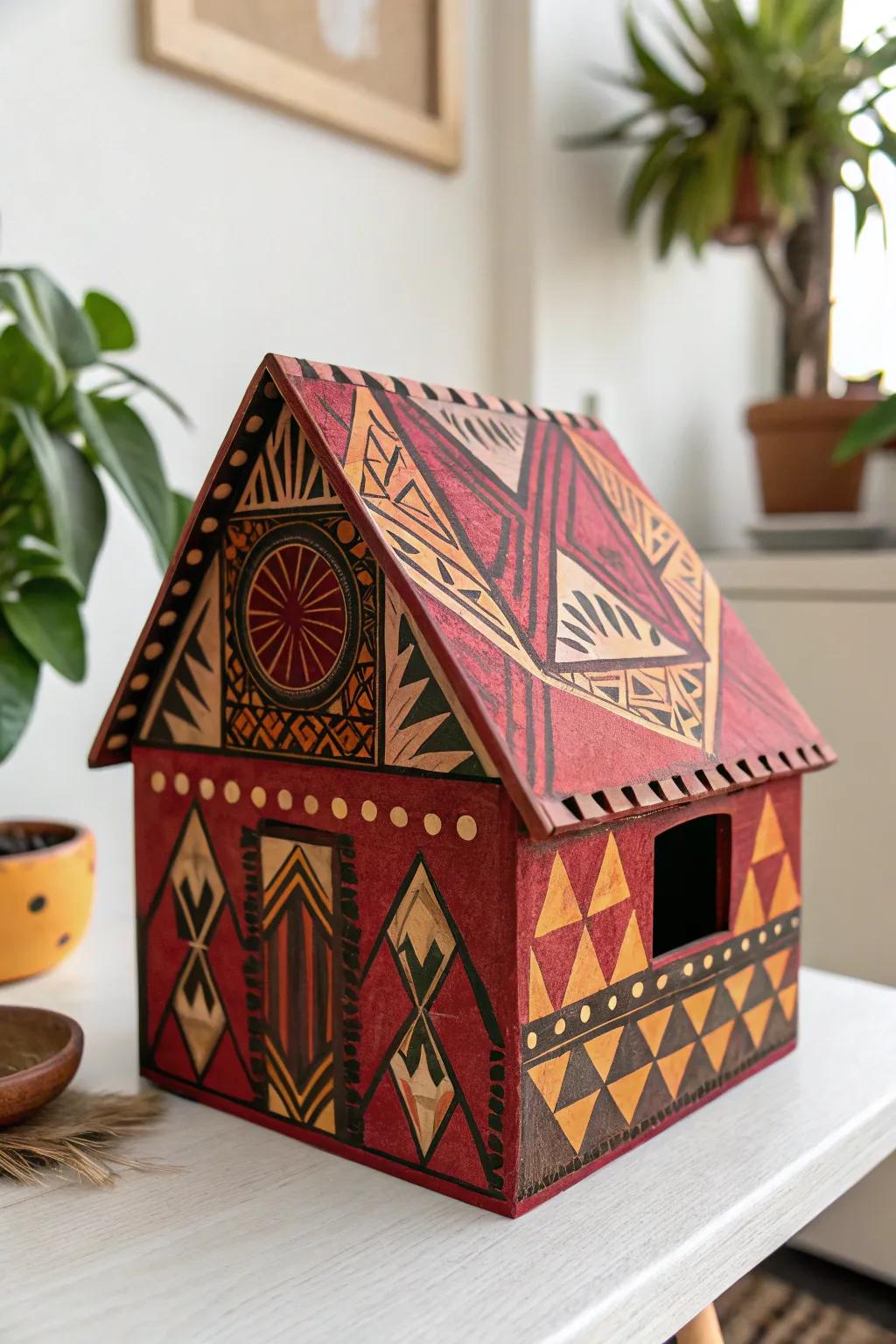 Whimsy meets craftsmanship: a miniature African house that transforms your space.