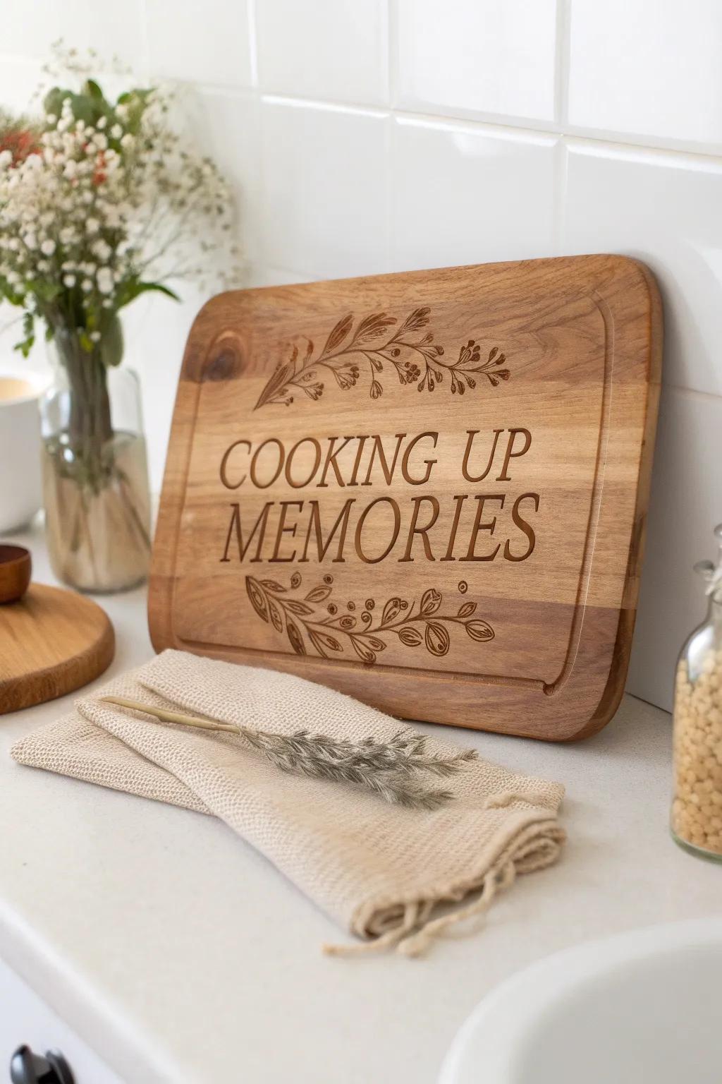 Celebrate love and craftsmanship with a personalized cutting board that’s perfect for cooking up memories together.