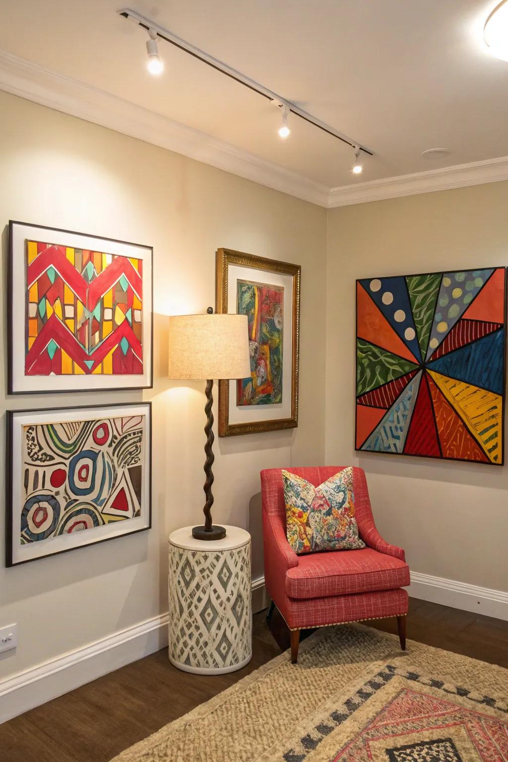 Use art to bring color and energy to your space.