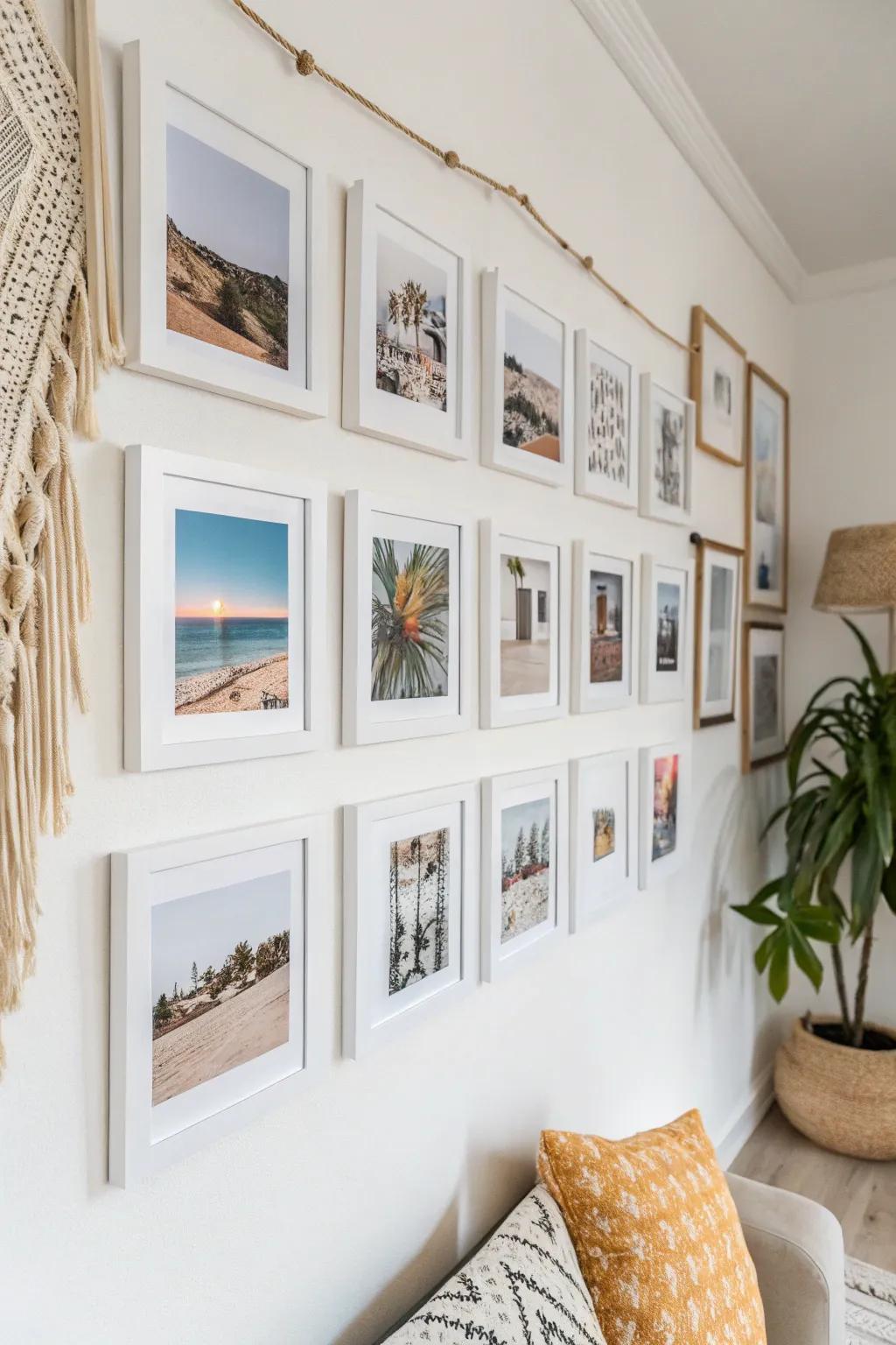 Transform your memories into a stunning wall collage that blends artistry with personal touch. #HomeDecor #ArtCrafts