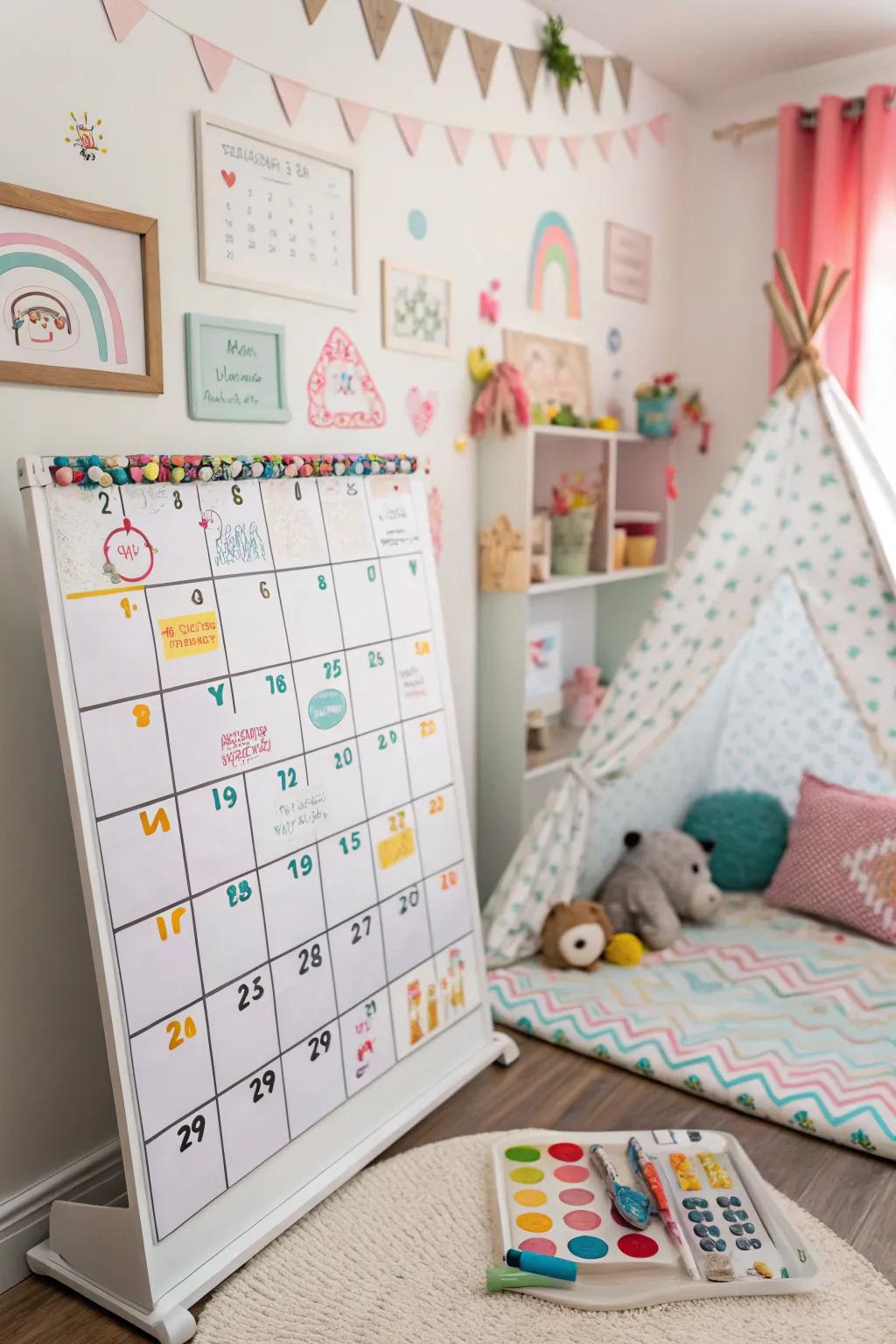 Interactive stickers make calendar planning fun and engaging for the whole family.