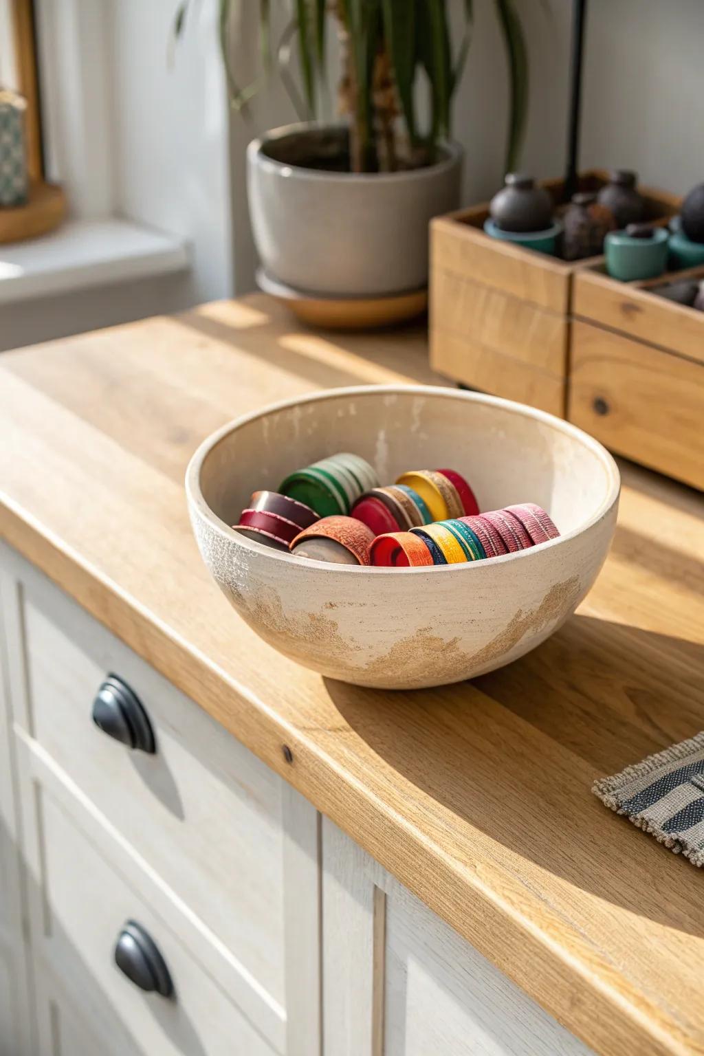 Add a touch of elegance to your essentials with a chic band-aid bowl.