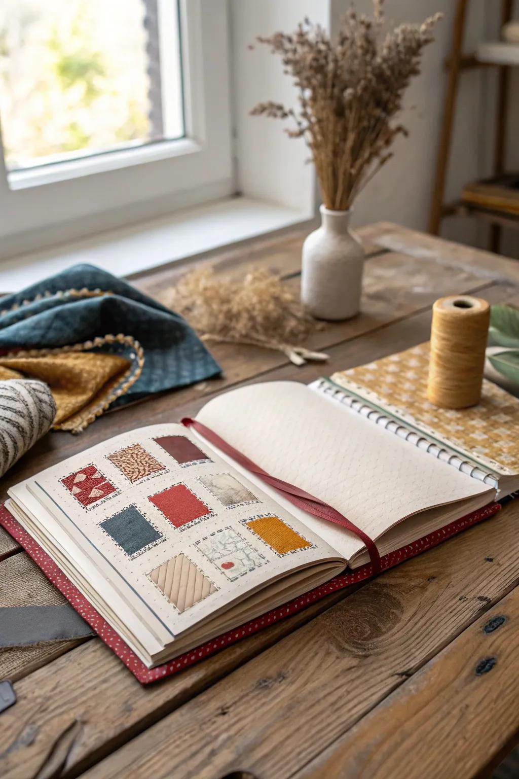 Elevate your journaling with tactile beauty: Explore the art of mixing textures for a sensory delight.