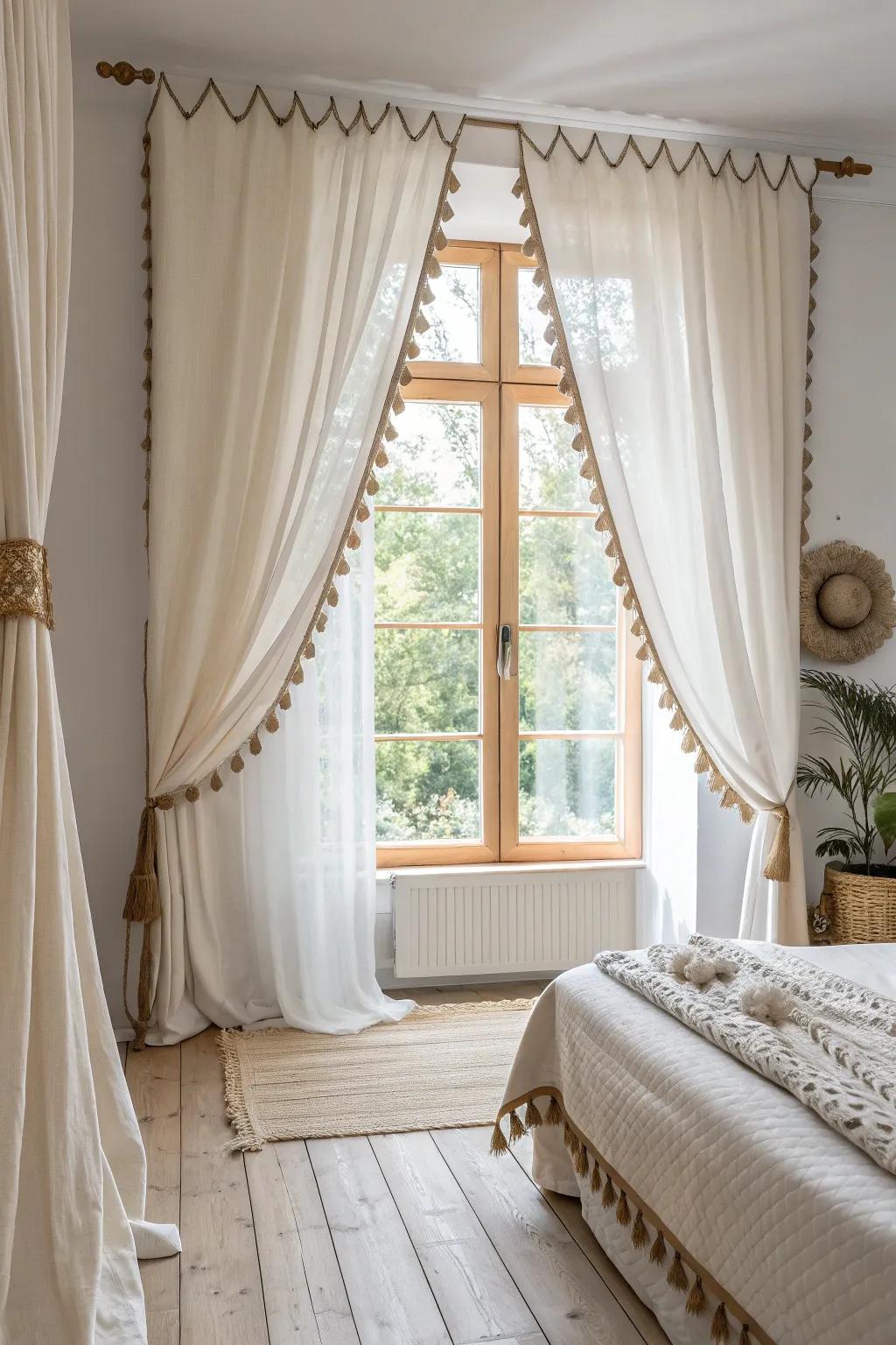 Transform your space with whimsical scalloped curtains for a touch of playful elegance.
