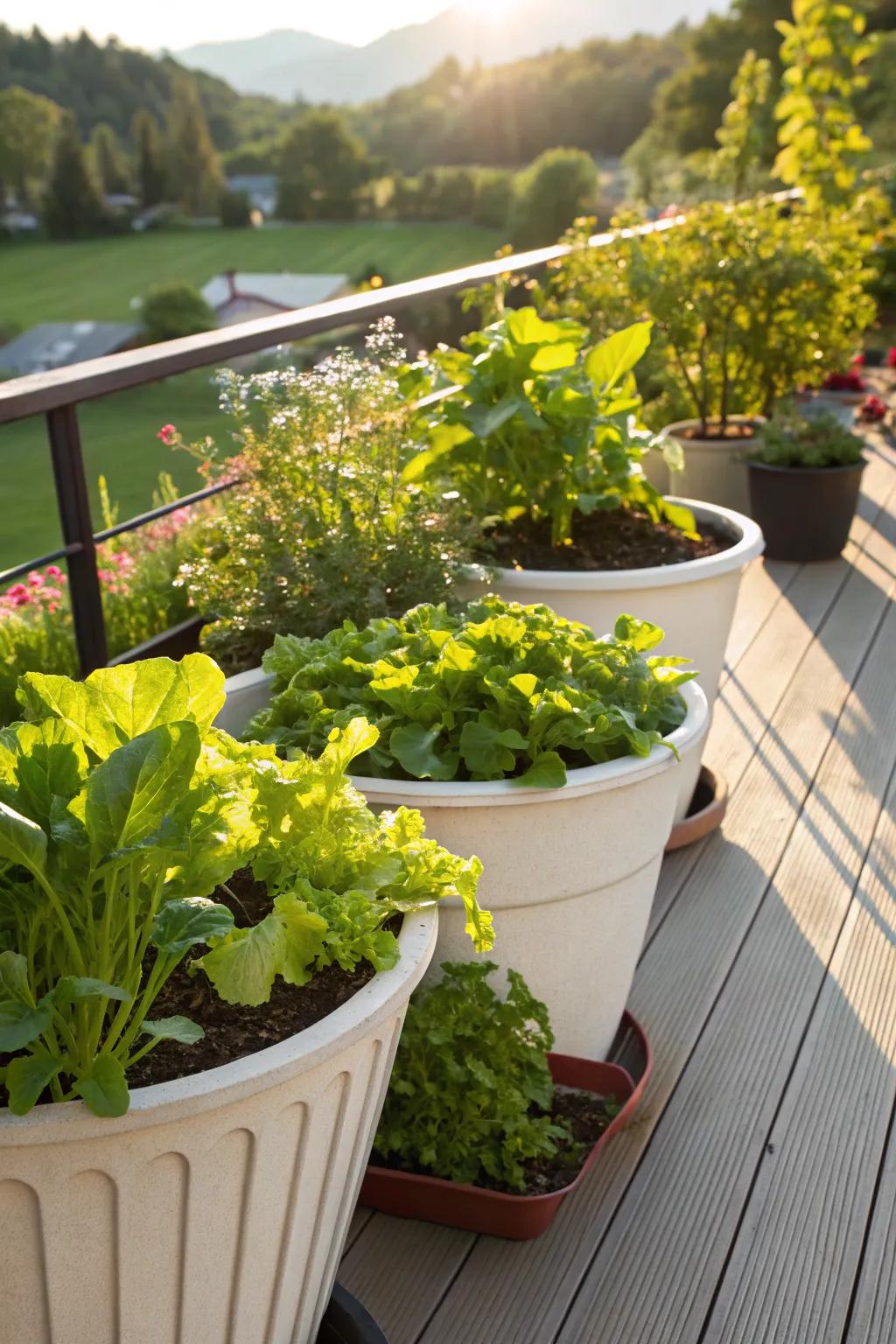 Self-watering pots make gardening easy and stress-free.