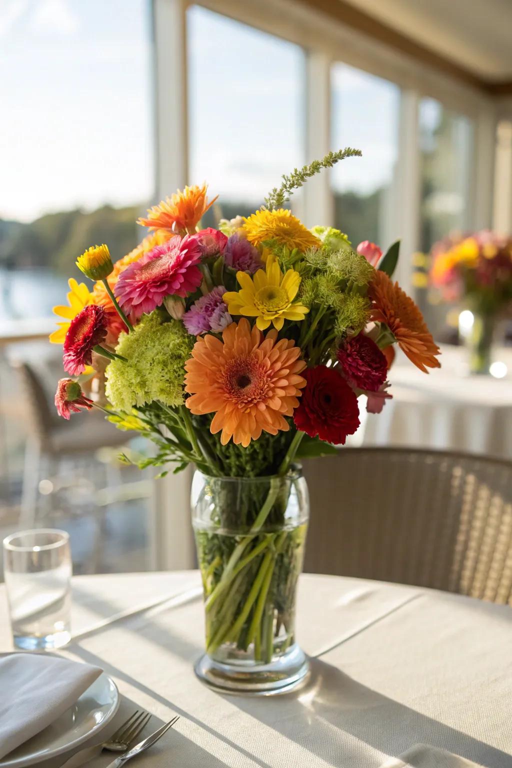 A floral arrangement that brings color and freshness to any space.