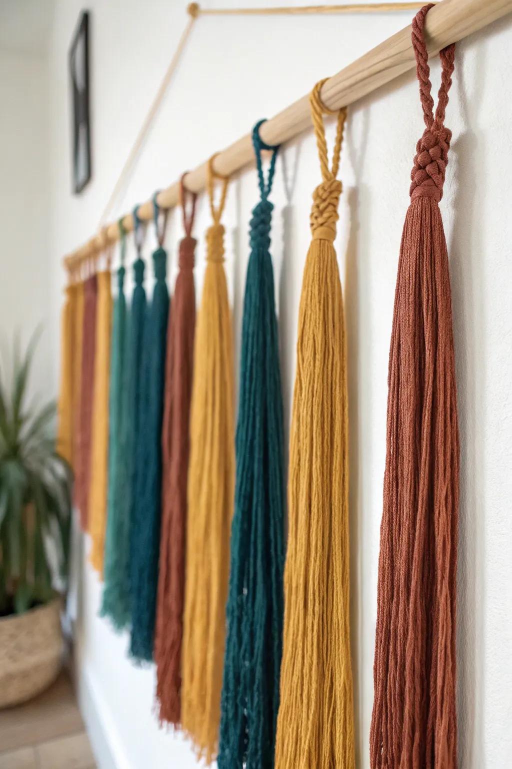 Transform your space with these stunning DIY hanging streamers - a perfect blend of bold colors and minimalist style!