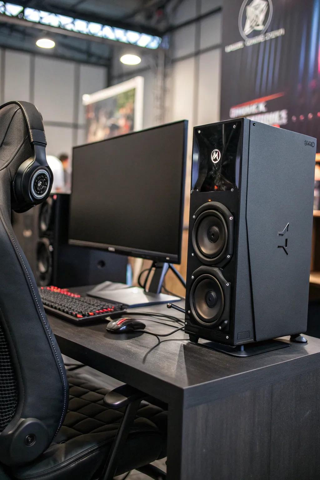 Integrated speakers deliver immersive audio for a rich gaming experience.