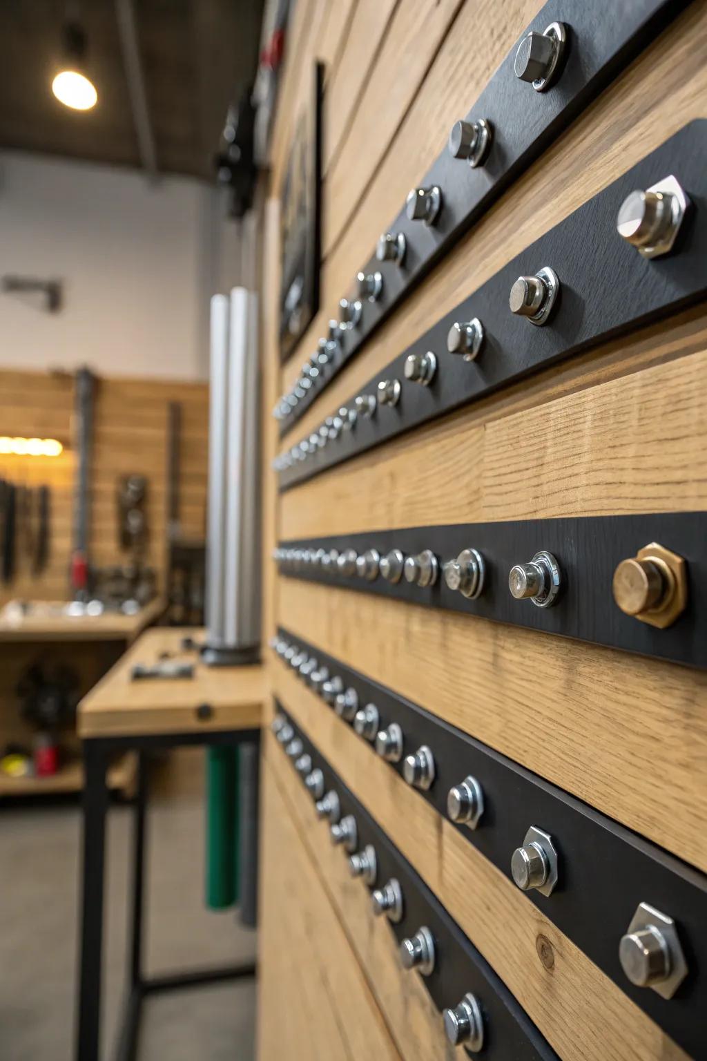 Craftsmanship meets organization: Magnetic strips to keep your workspace tidy and efficient.