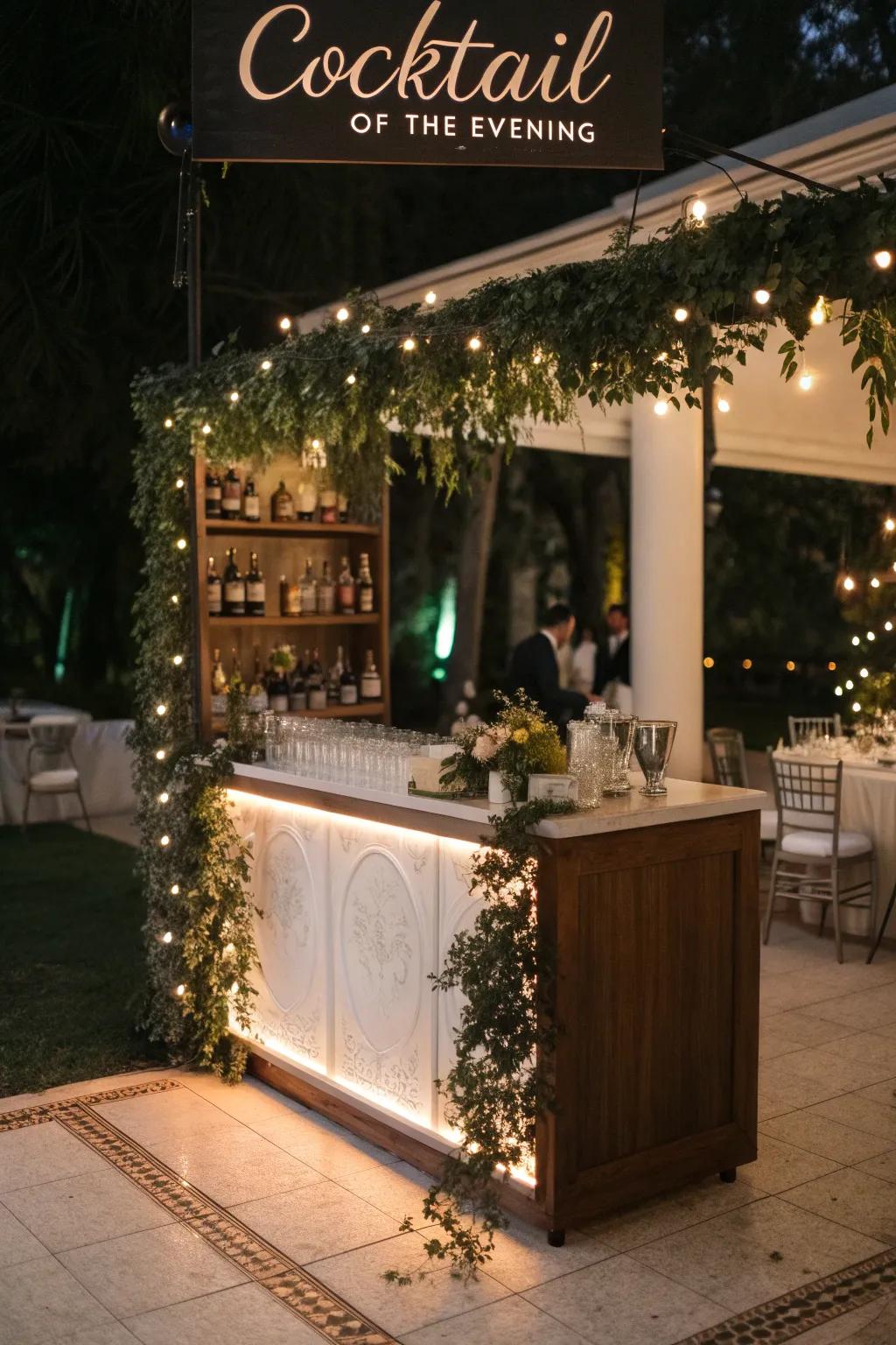 A signature cocktail adds a personal touch to your wedding festivities.