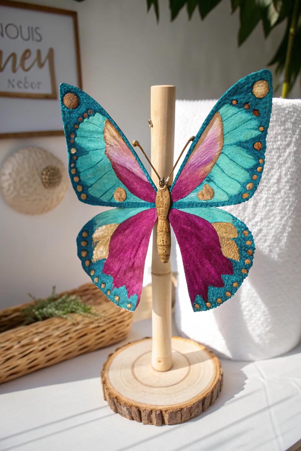 Transform ordinary paper towels into vibrant butterfly art—simple creativity with stunning results.
