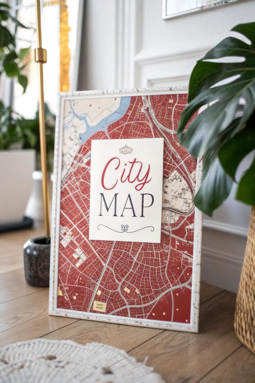 Elevate your space with a personalized calligraphy map - where nostalgia meets style.