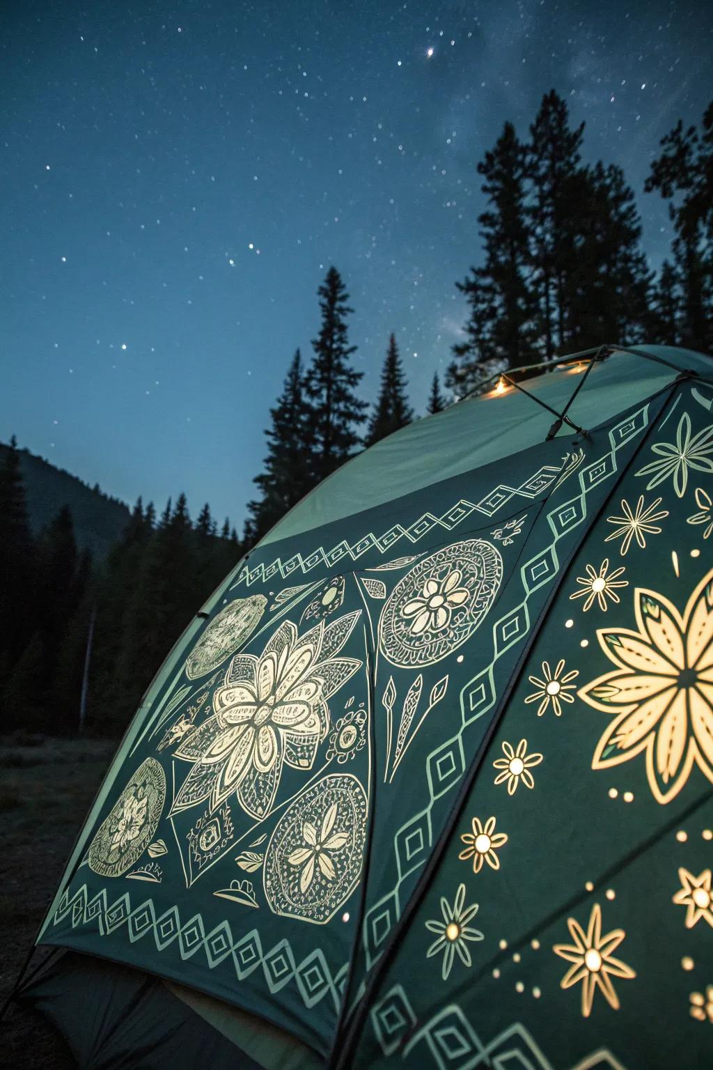 Transform your campsite with glow-in-the-dark vinyl decals, adding a touch of magic and craftsmanship to your outdoor adventures.