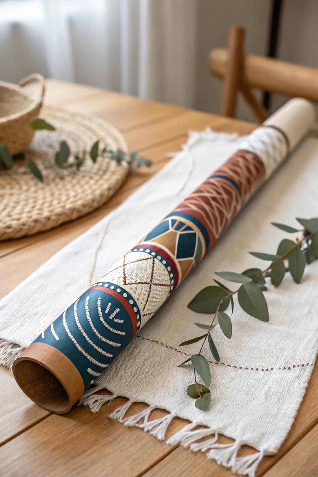 Discover the soulful sounds of creativity with this handcrafted cardboard didgeridoo, where minimalism meets boho charm.