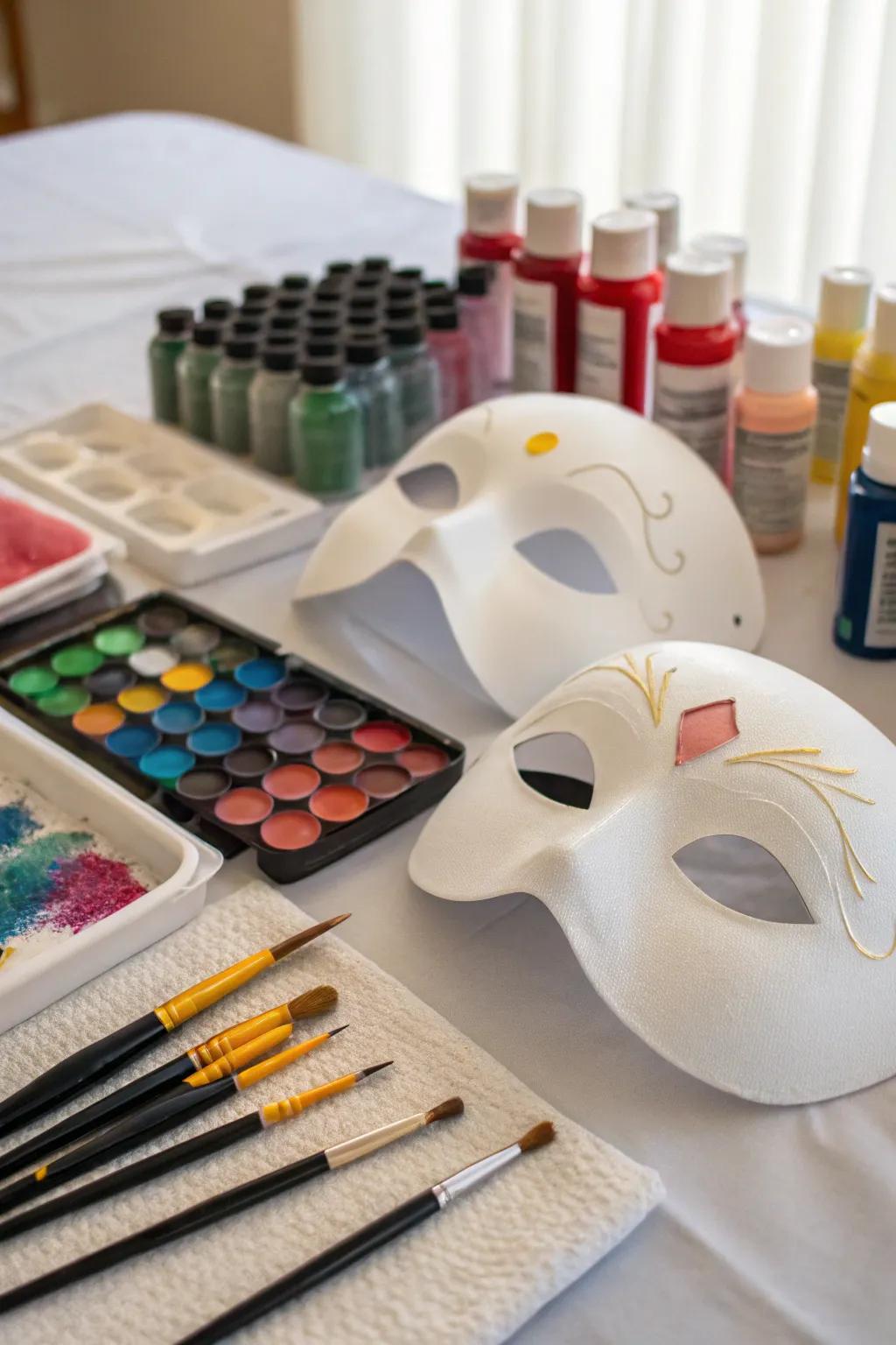 DIY painted face masks to unleash creativity.