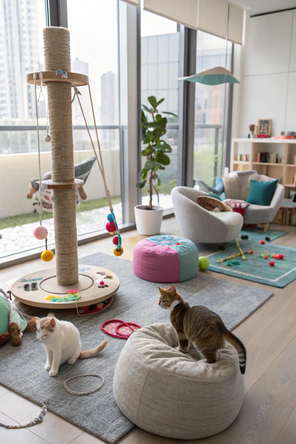 Interactive toys keep your cat engaged and entertained.