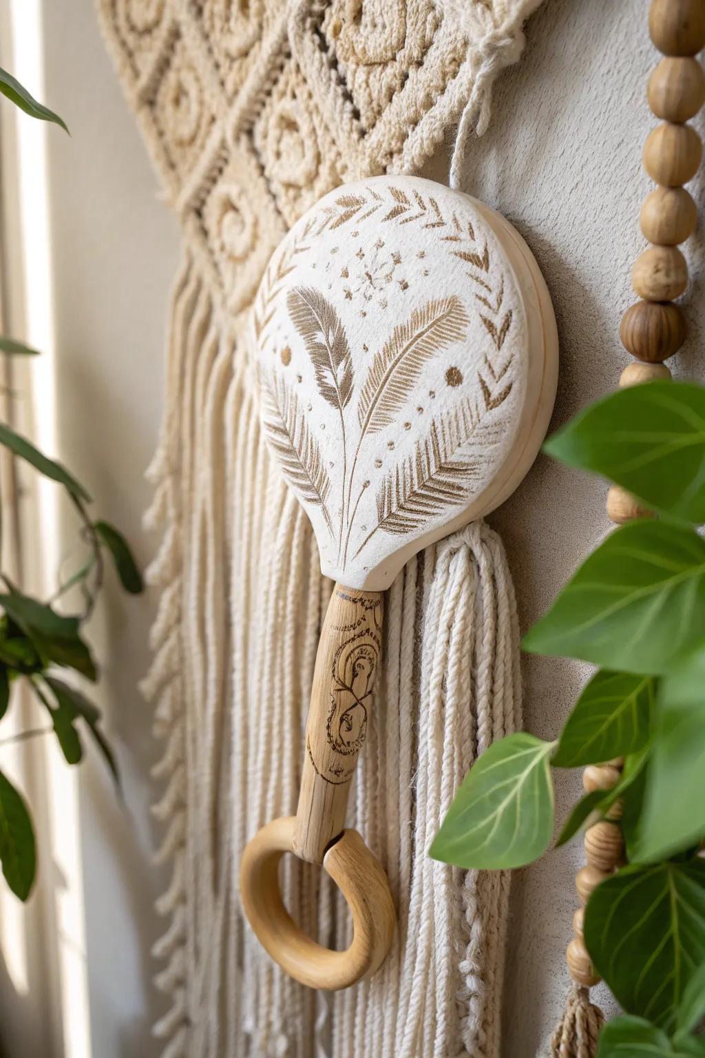 Boho chic rattles add a free-spirited vibe to your space.