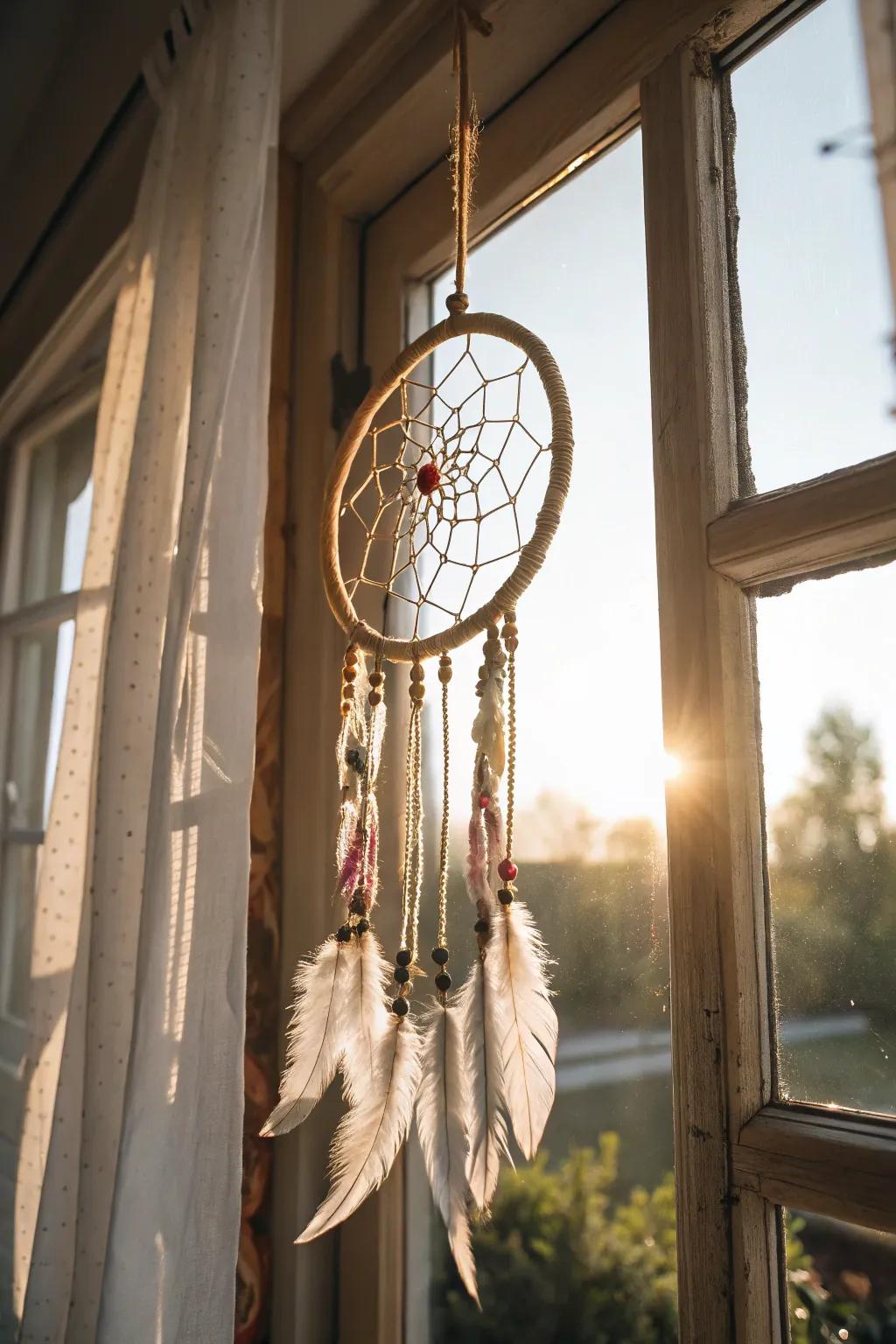 Chalk powder dreamcatchers add a whimsical touch to your home.