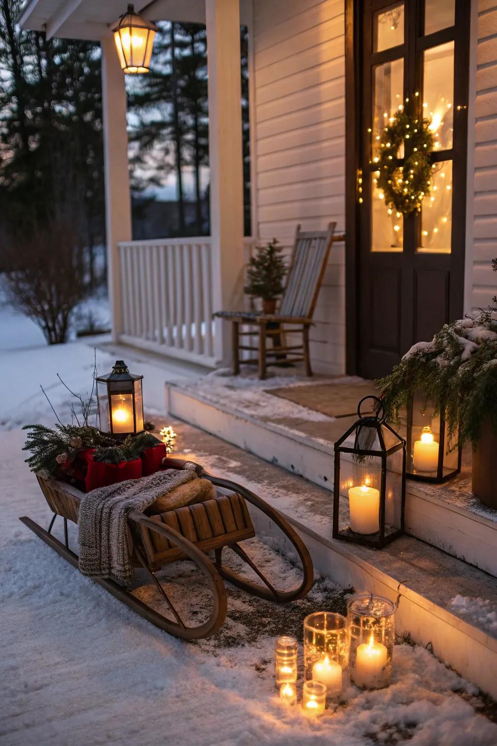 Candles and lanterns cast a magical glow.