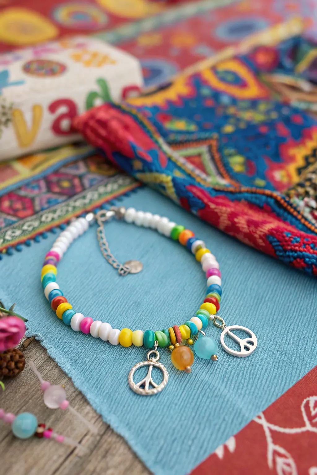 Be festival-ready with a colorful and charming bracelet.