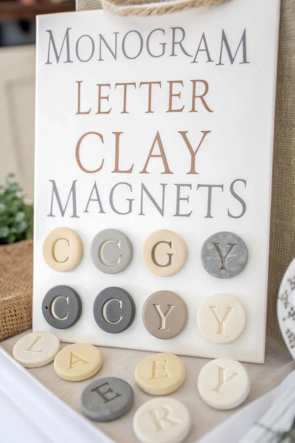 Personalize your decor with monogram letter magnets that add a custom touch.