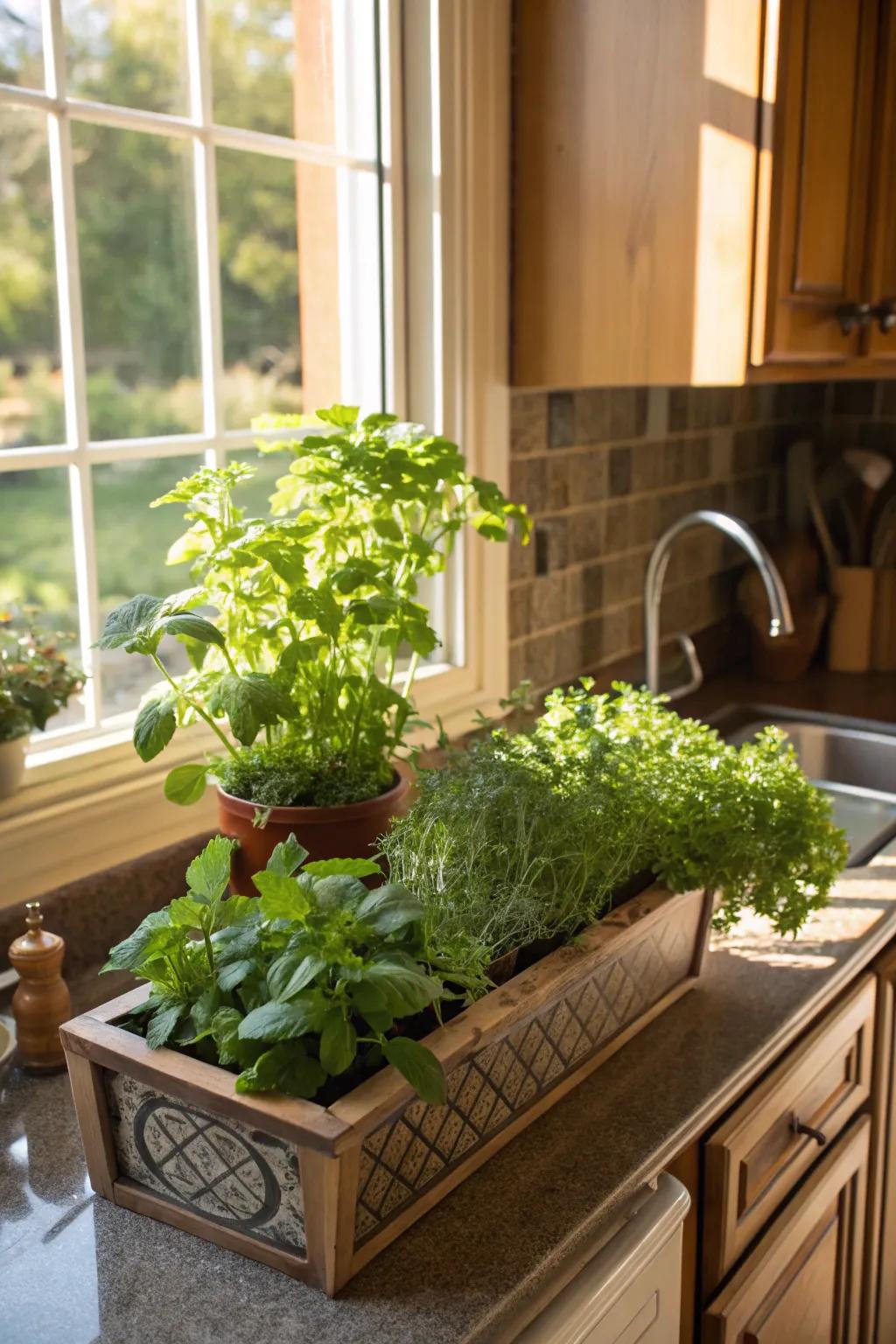 A DIY herb garden kit that brings fresh flavors to the kitchen.