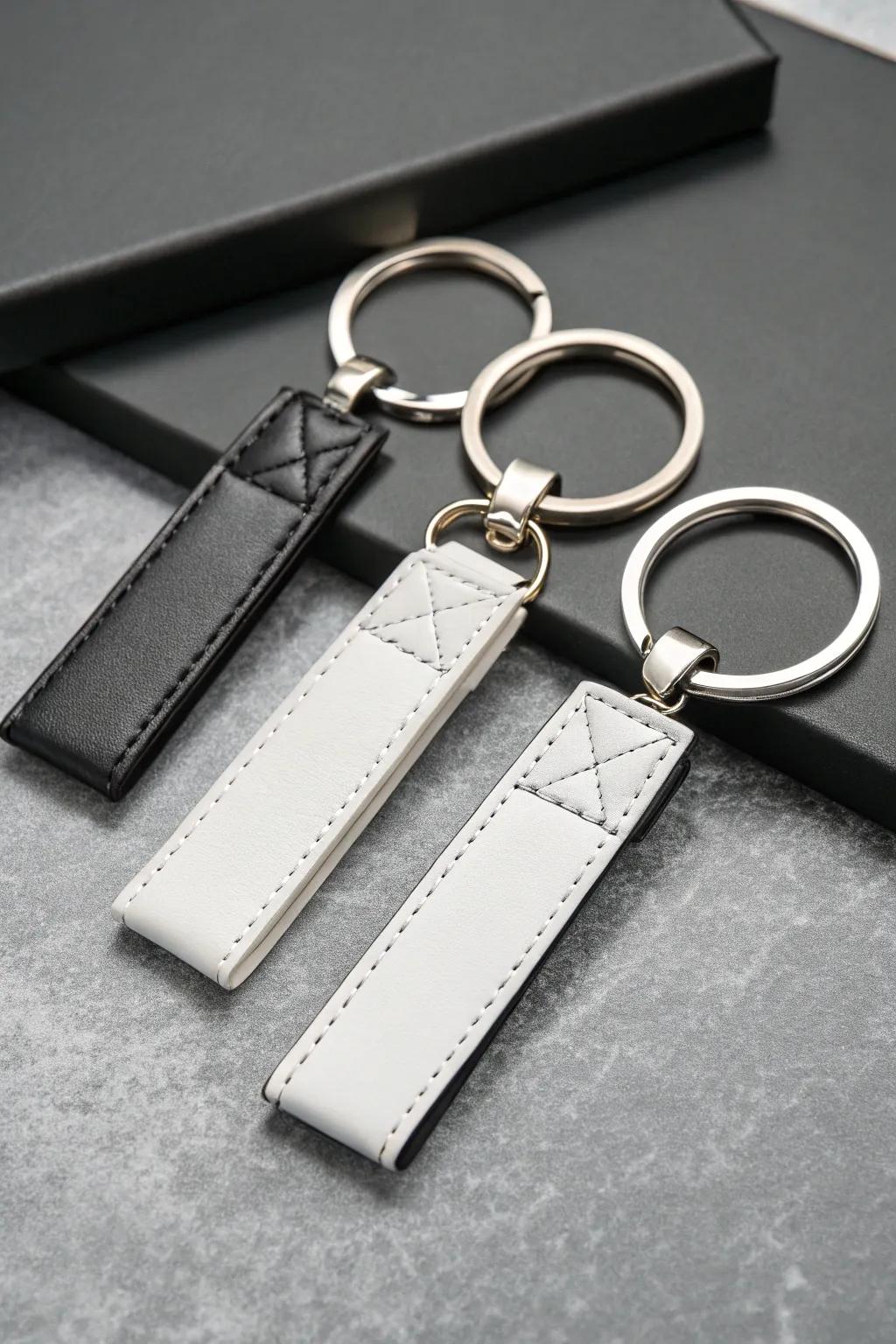 Minimalist line art keychains: simplicity meets sentiment.