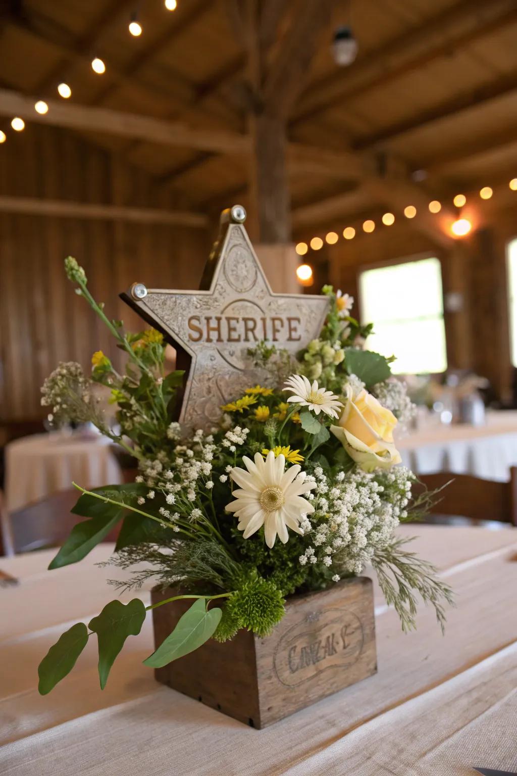 A sheriff star adds an iconic Wild West touch to your decor.