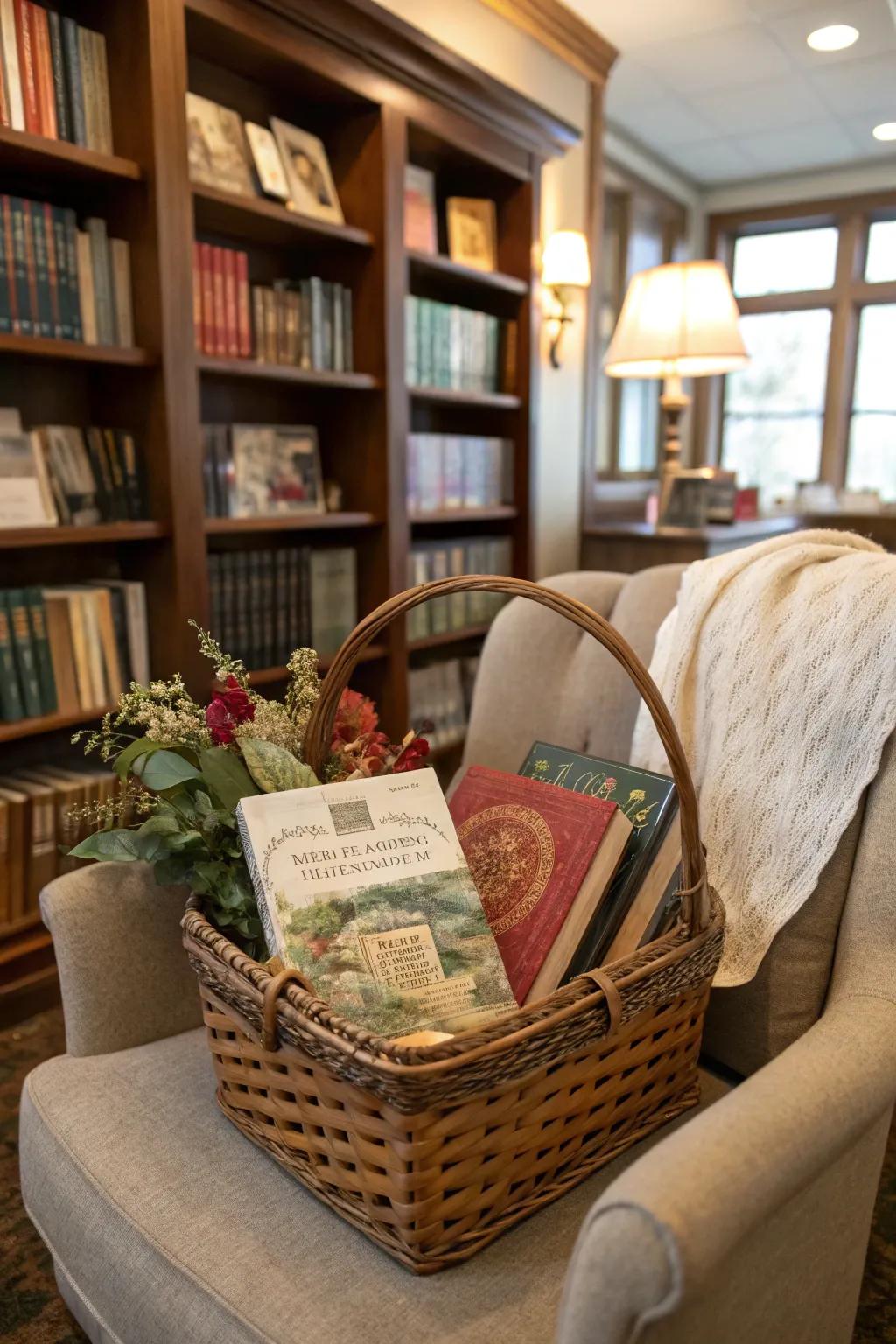 A literary surprise with an upcycled book gift basket.