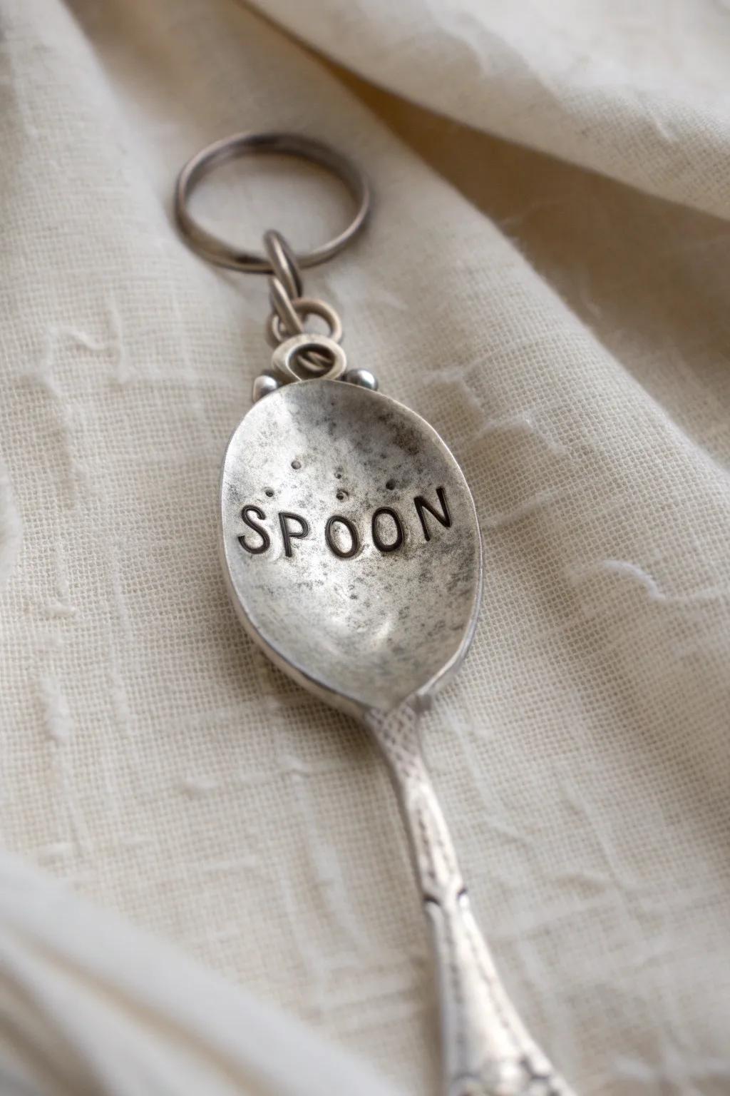 Transform timeless elegance into everyday charm with stamped silverware keychains.