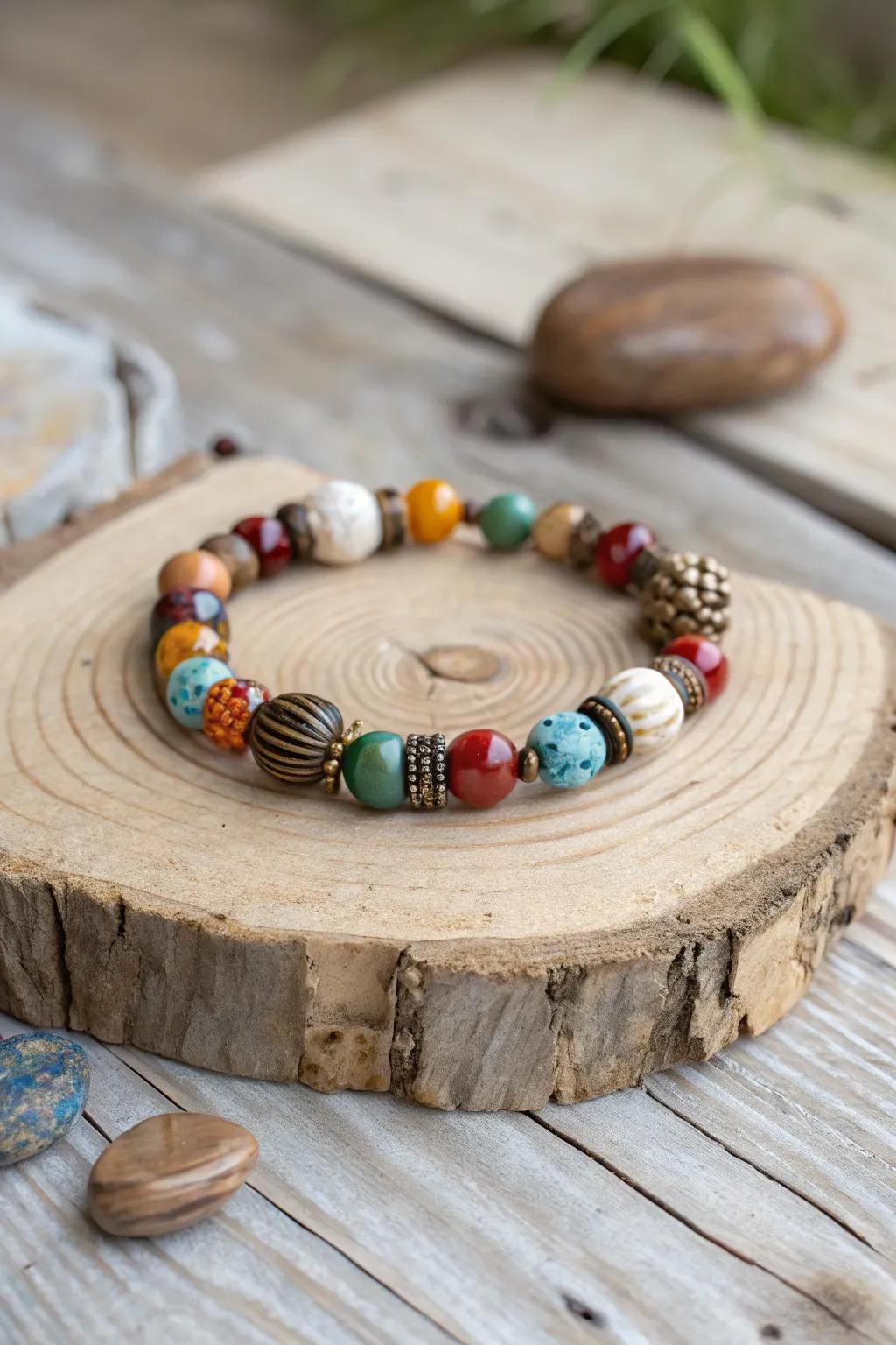 Upcycled bracelets are eco-friendly and full of history.