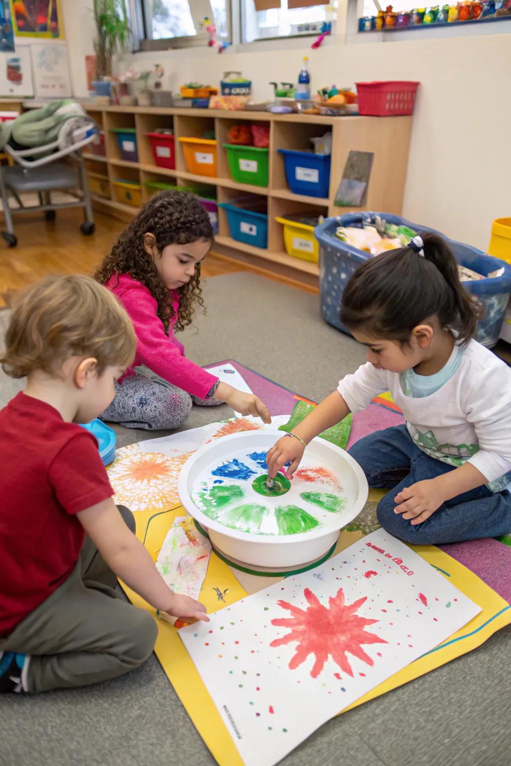 Whirl into wonder with spin painting.