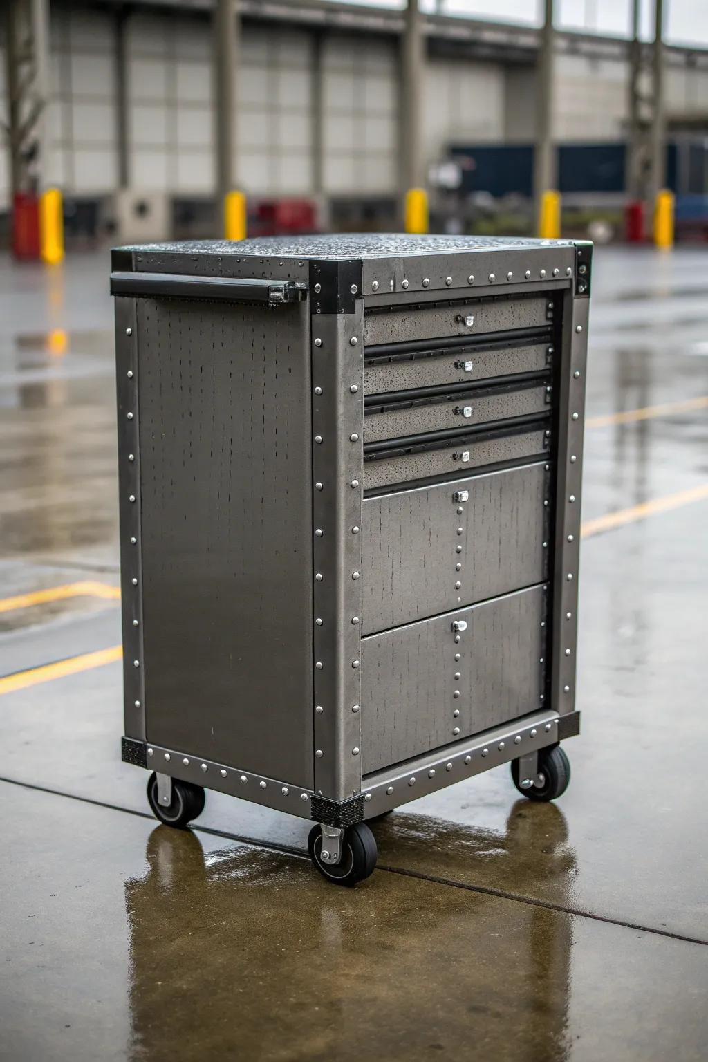 Built to endure: This weather-resistant detailing cart is the epitome of craftsmanship and durability.