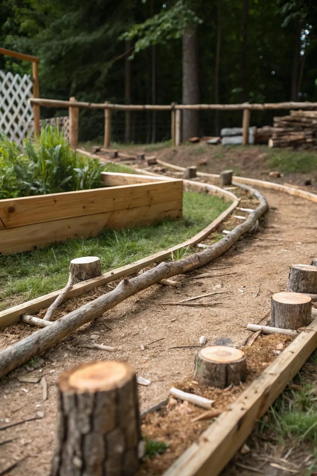 Elevate your backyard race track with a touch of nature's own design.