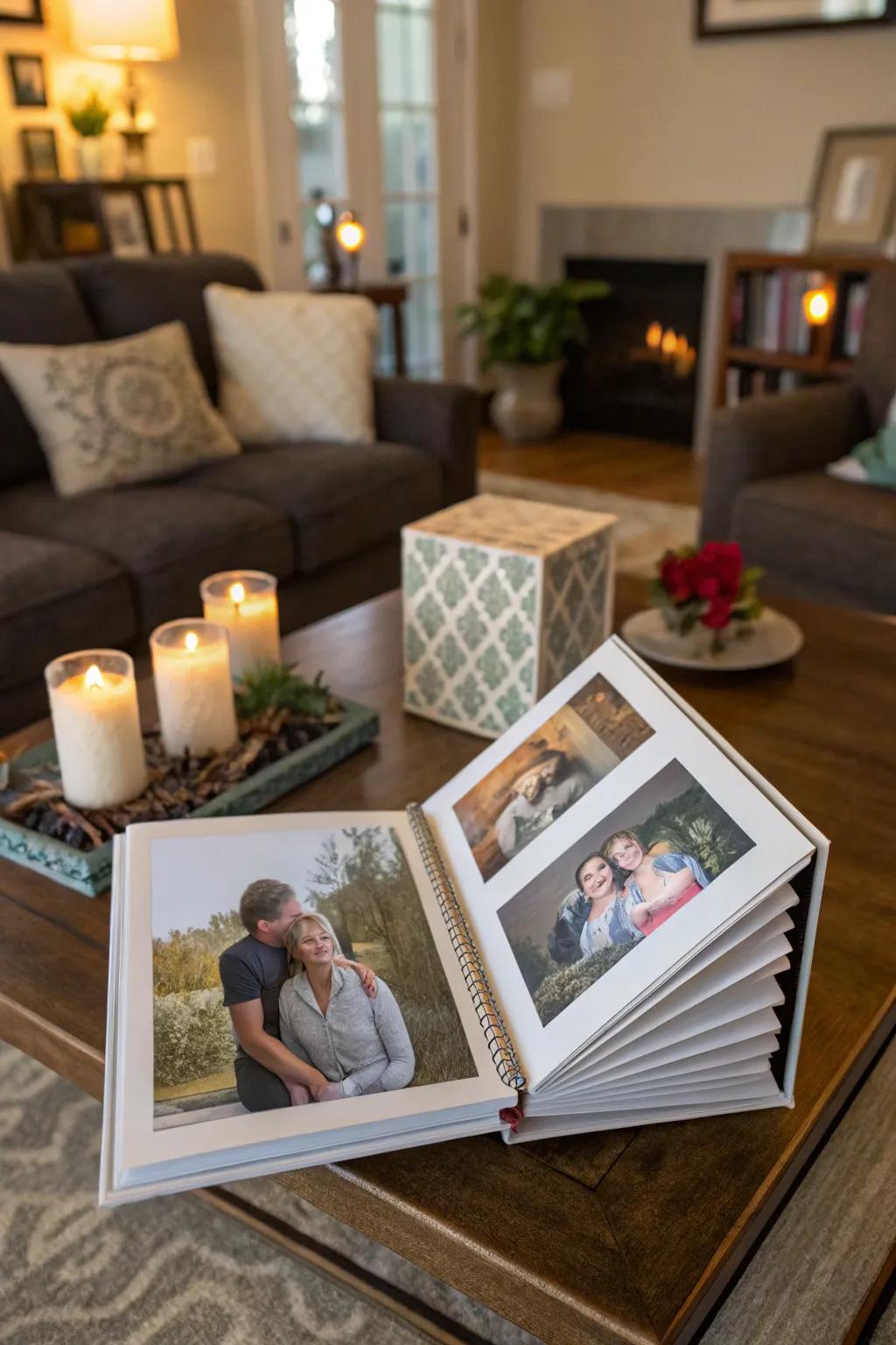 A photo flip book to cherish precious family memories.