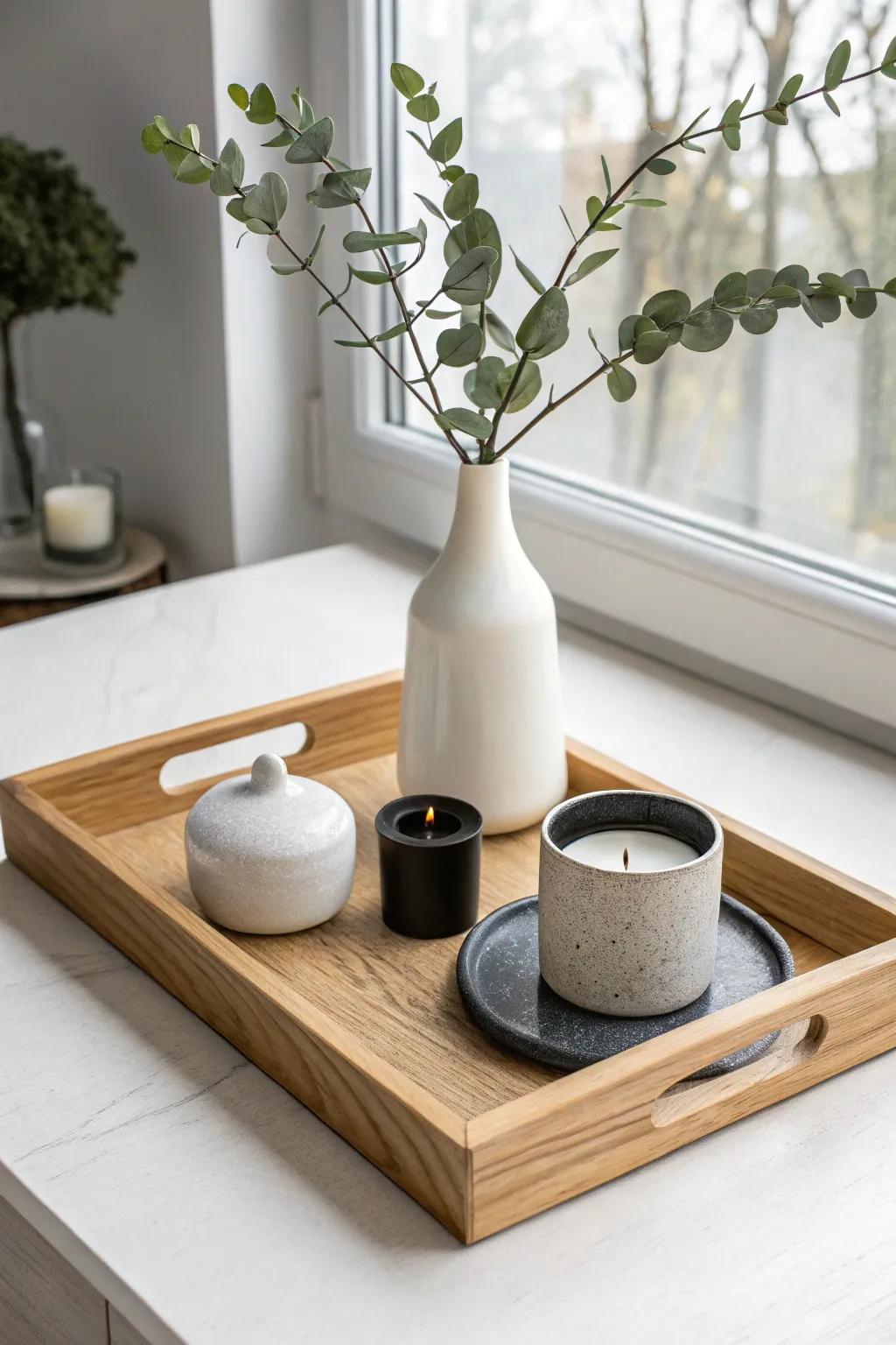 Embrace calm with a minimalist zen tray: the perfect blend of simplicity and style. #ScandiBoho #MinimalistDesign