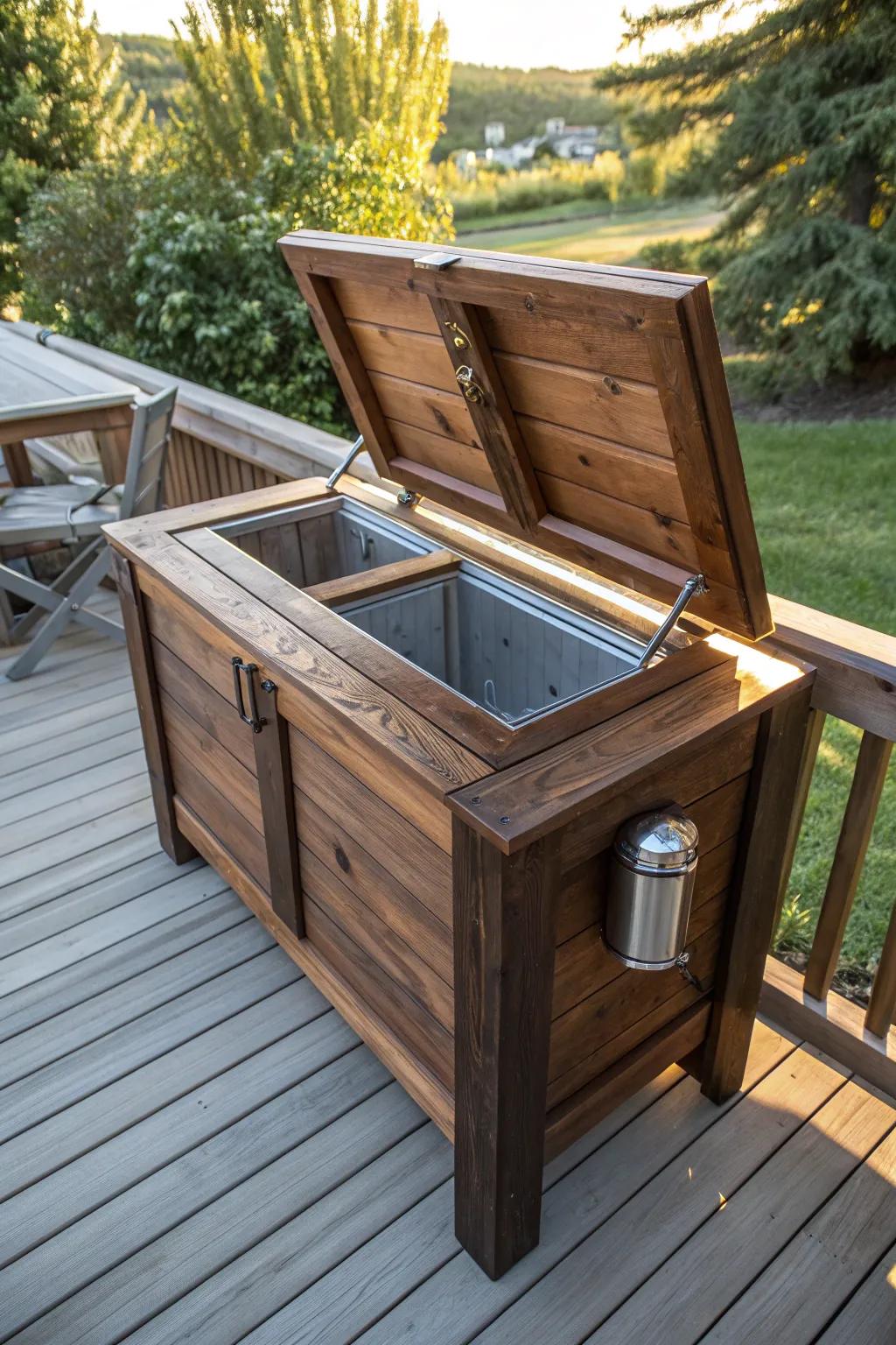 Elevate your outdoor gatherings with a skillfully crafted patio cooler—where style meets functionality.