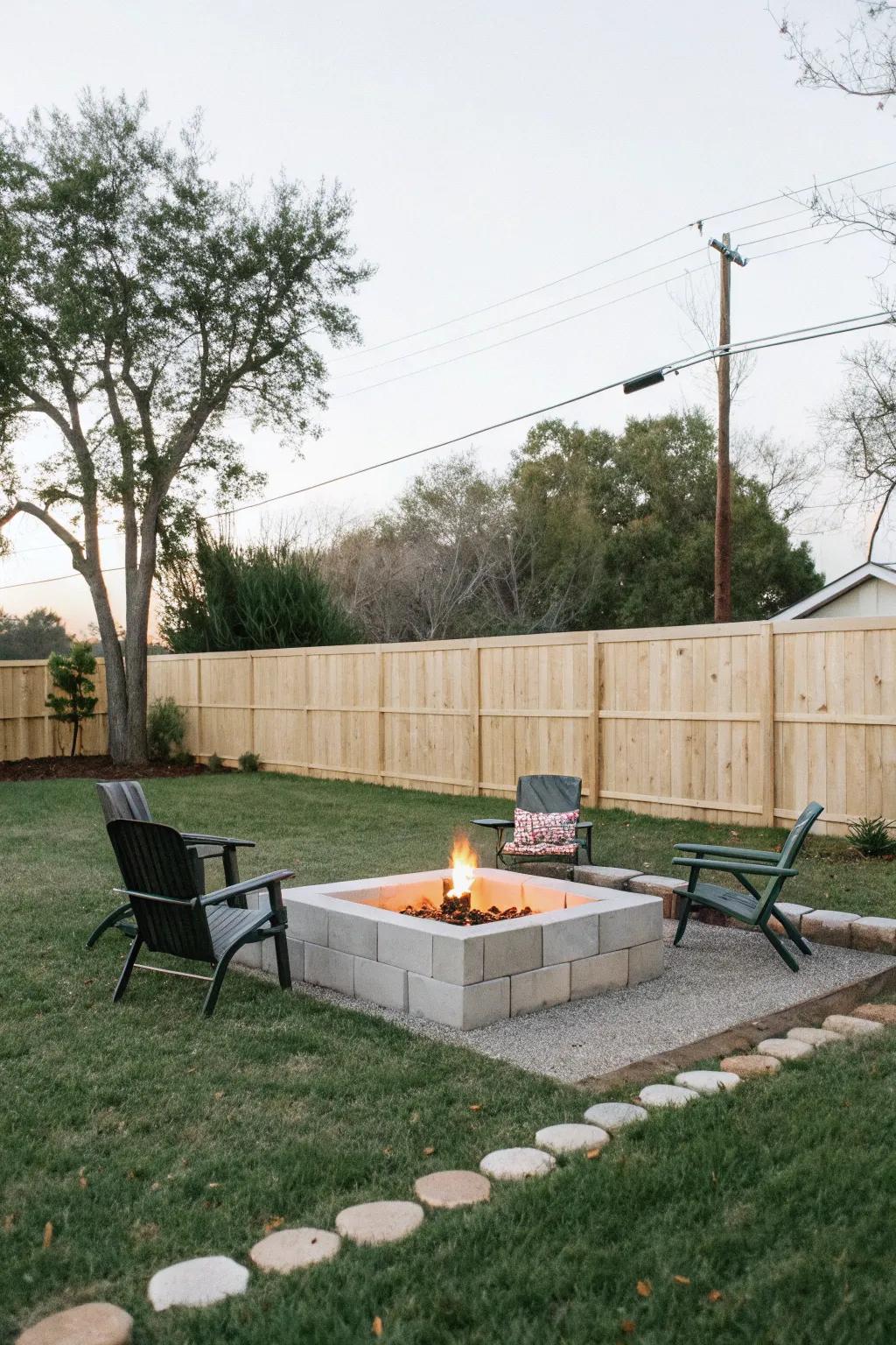 Simple and sturdy, a cinder block fire pit is easy to construct.