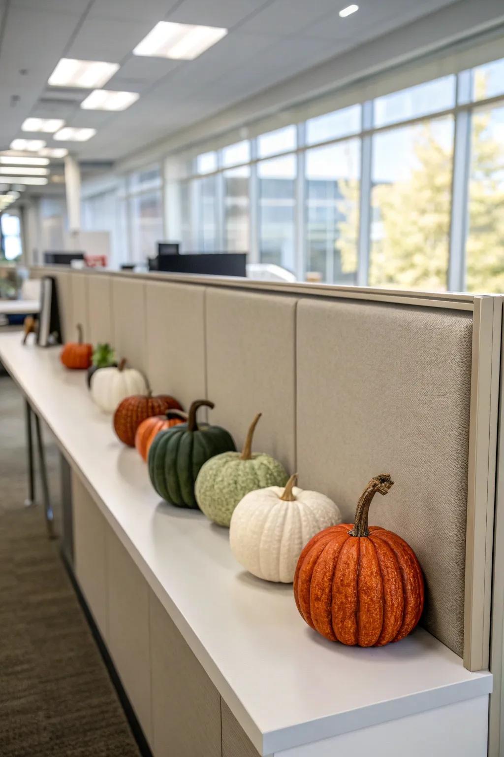 Transform your workspace with a chic Pumpkin Patch Cubicle, blending minimalist vibes with festive flair.