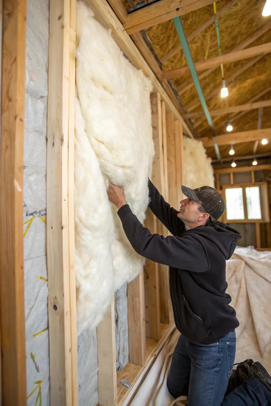 Sheep’s wool provides a natural, breathable insulation option.