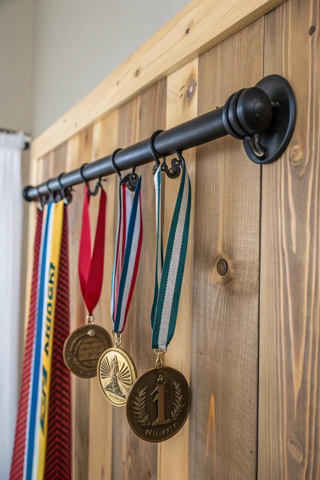 Showcase your achievements with style: a DIY medal display that combines functionality and craftsmanship.