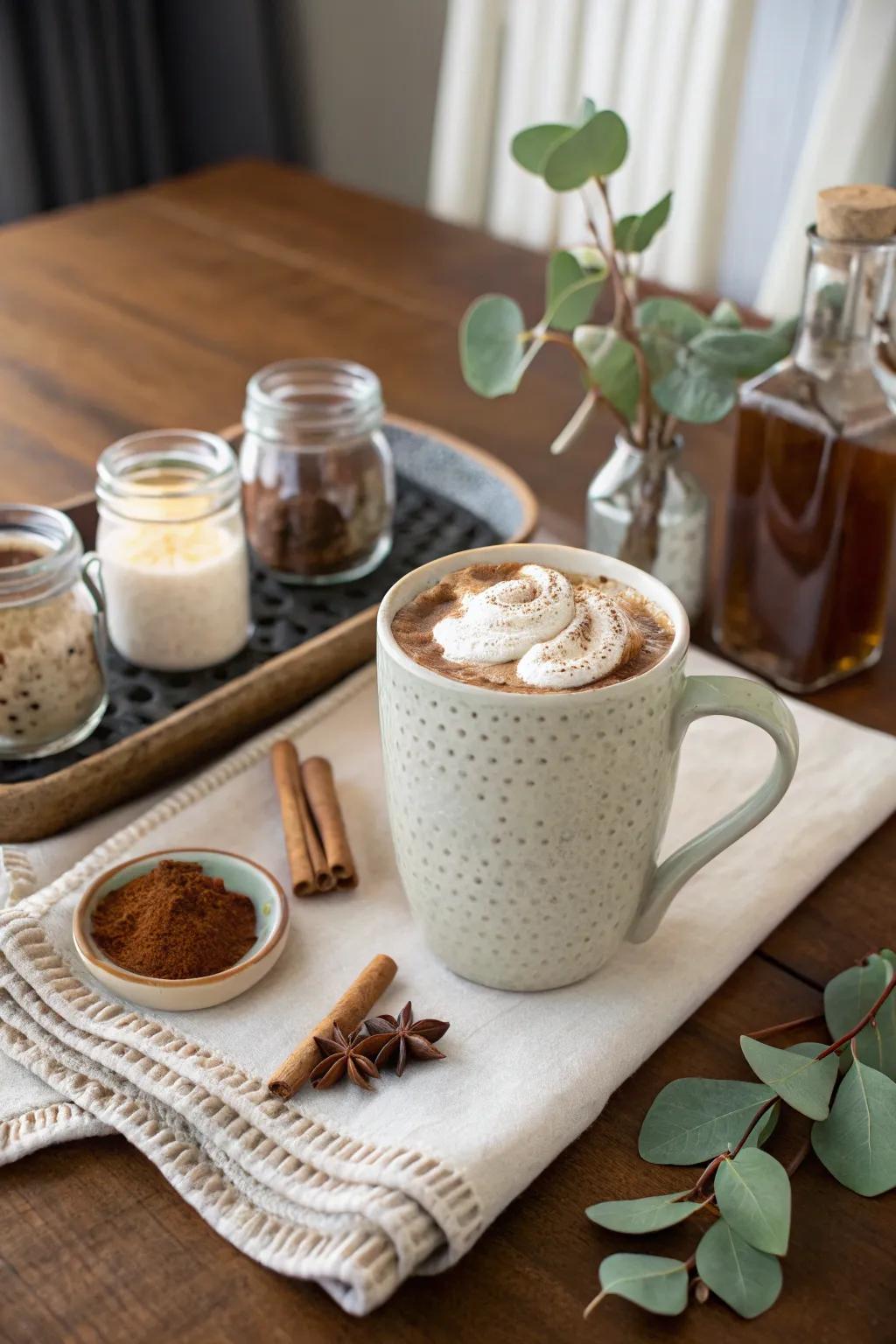Transform your movie night with a cozy hot beverage bar that delights the senses.