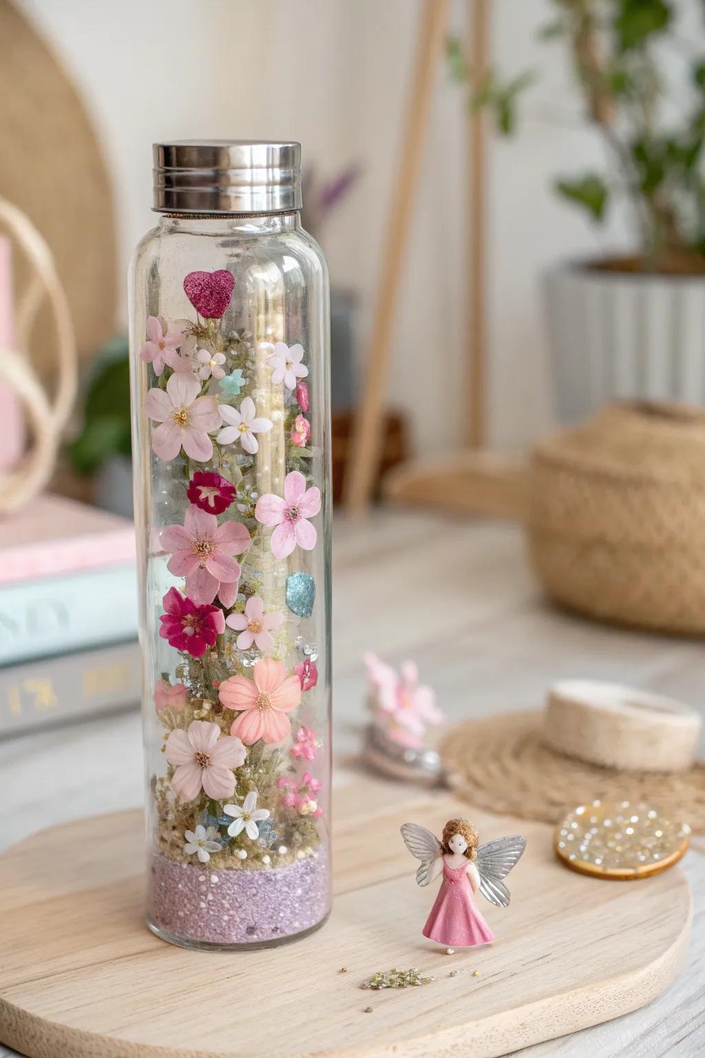Unleash your imagination with this charming Fairy Garden Sensory Bottle – a tiny world of wonder in your hands.