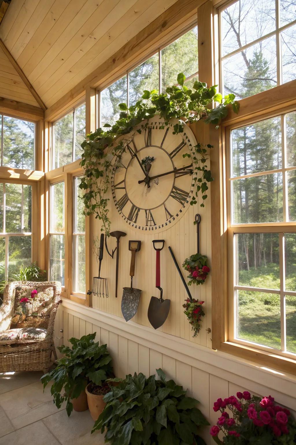 Celebrate nature indoors with a garden clock.