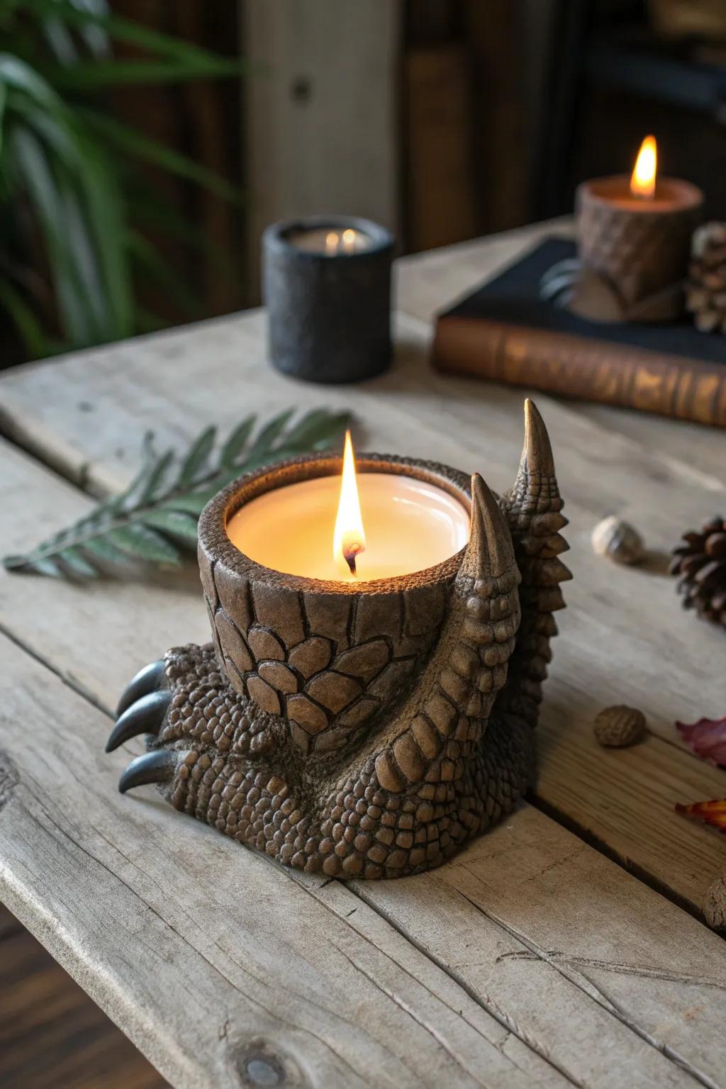 Illuminate your space with the mystical charm of a dragon claw candle holder, crafted to perfection.