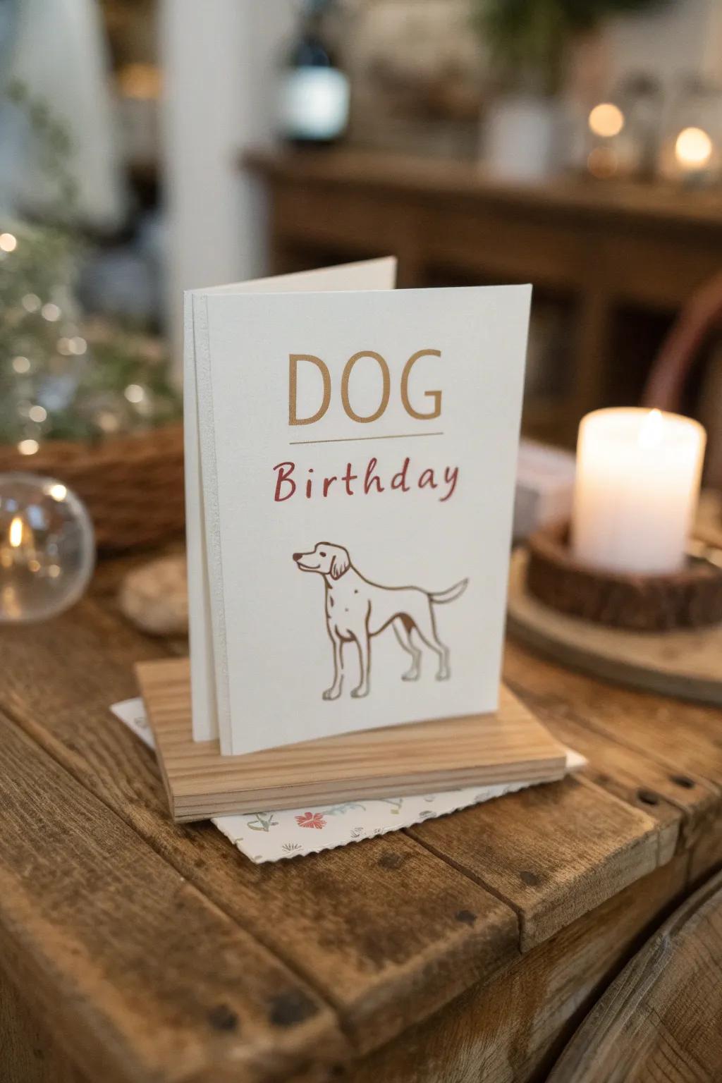 Celebrate your furry friend's special day with a touch of minimalist elegance and personal warmth.