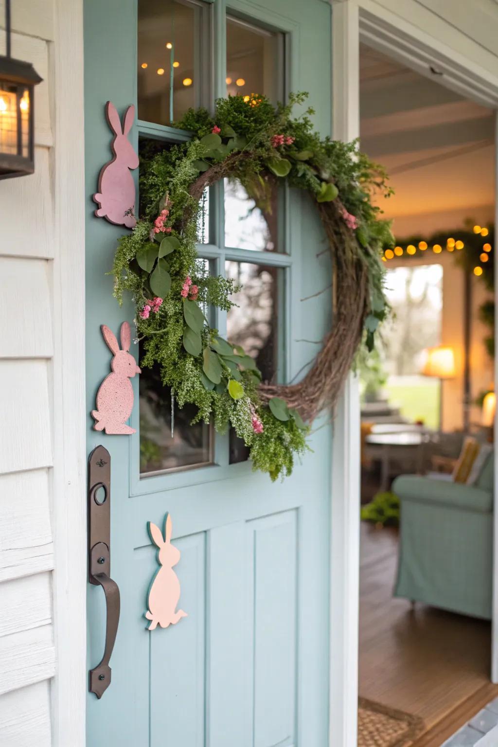 Hop into spring with a charming bunny wreath.