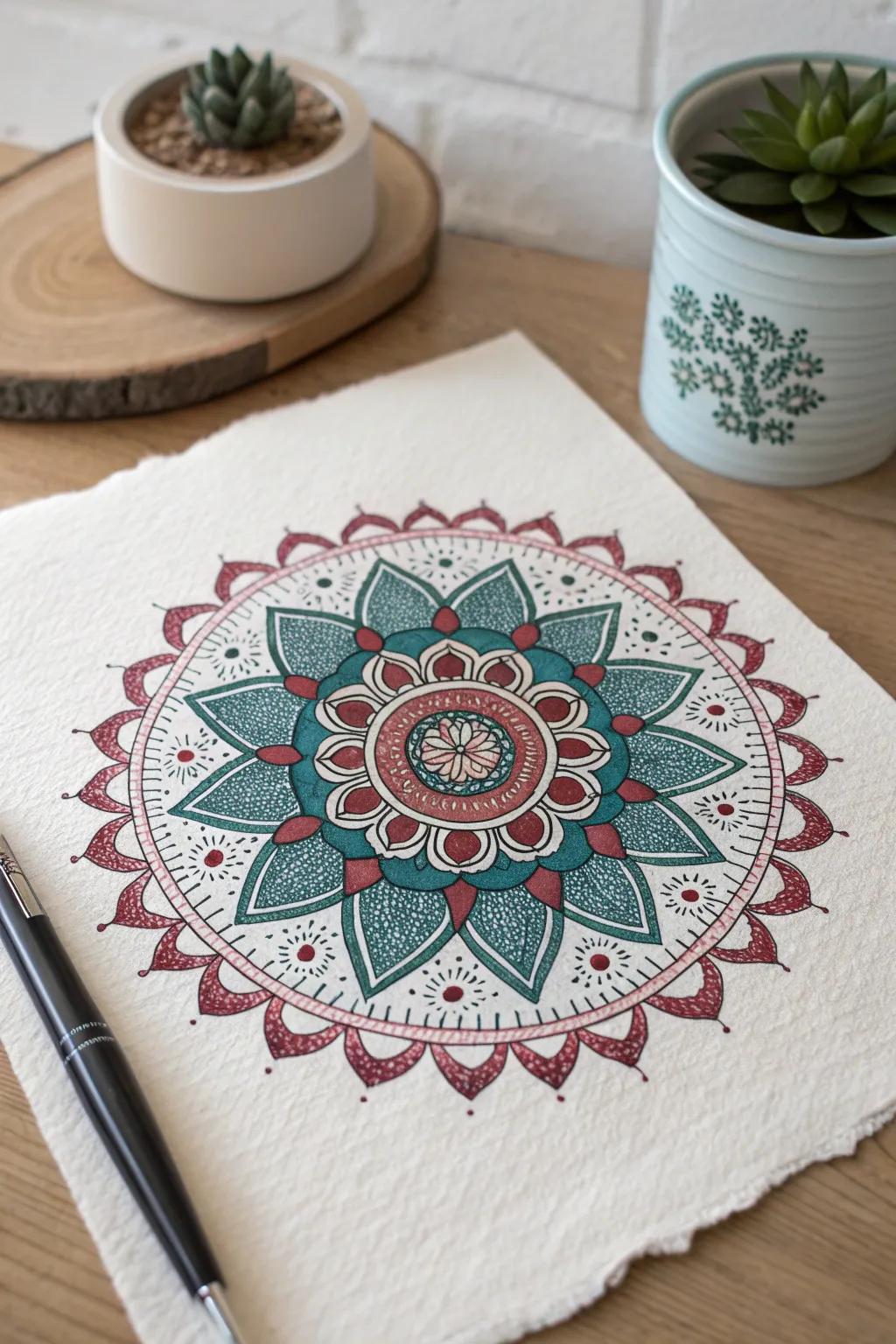 Immerse yourself in the meditative beauty of handcrafted mandalas.